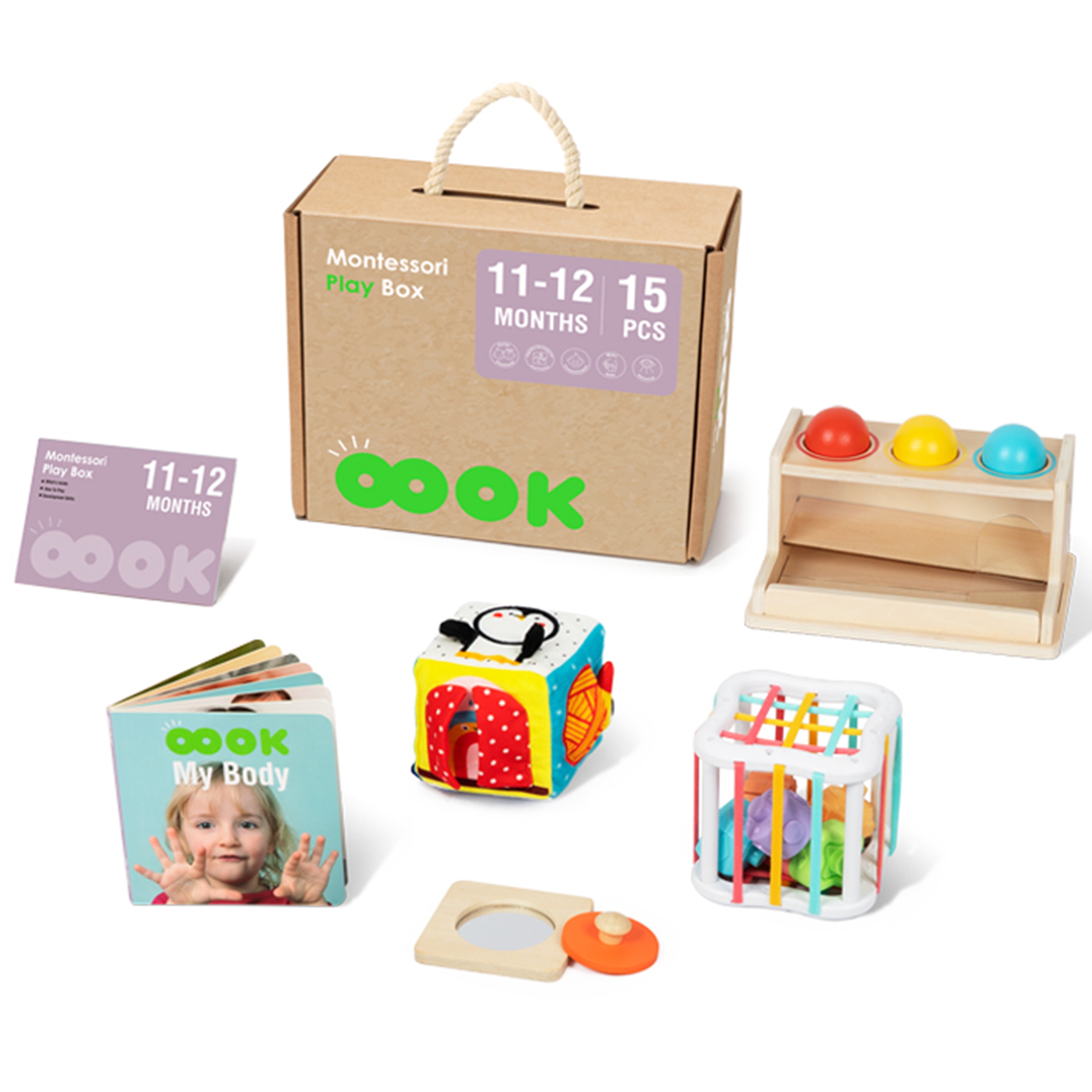 Box pudełko xxl montessori edukacyjne 5w1 sensoryczne 11-12 mies