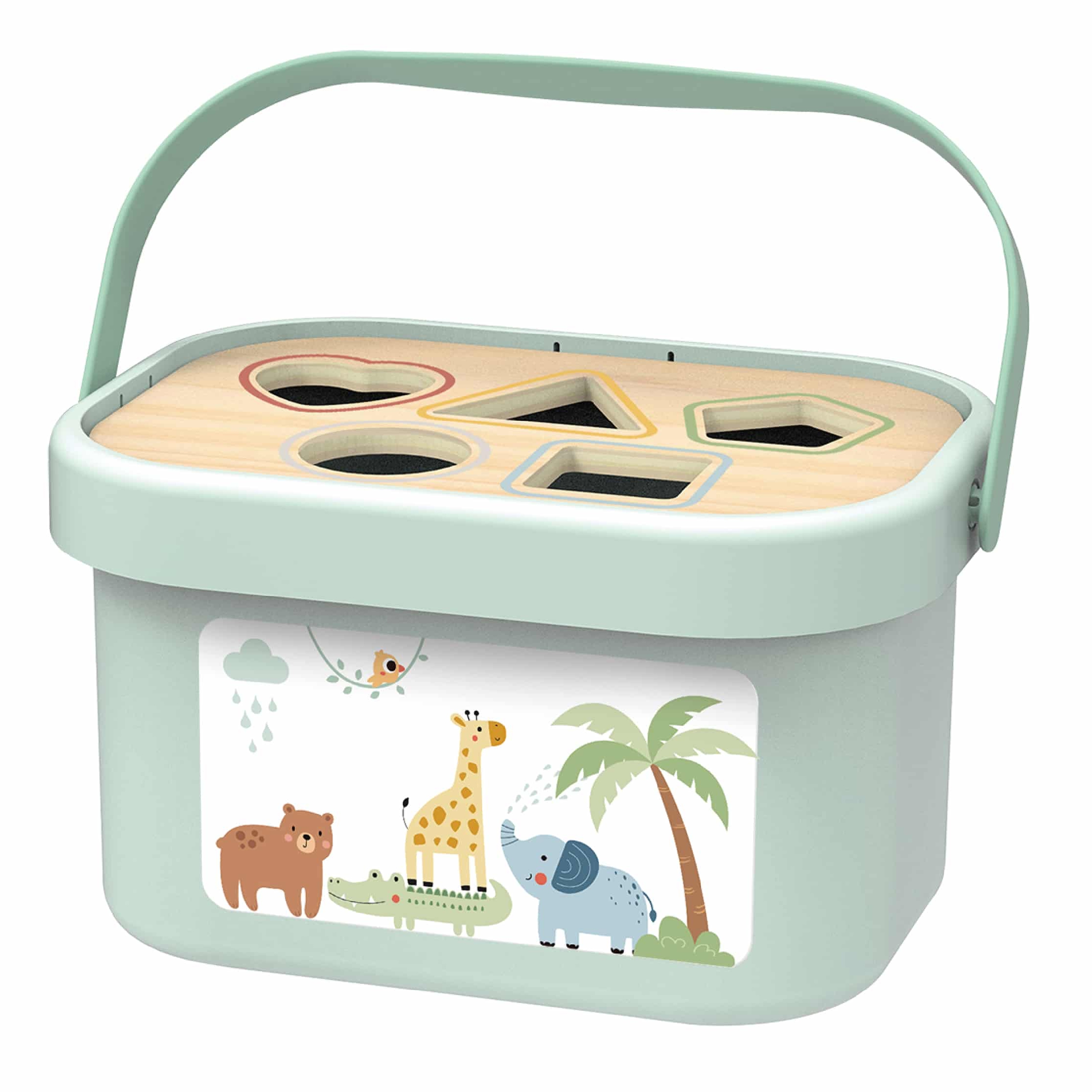 Pudełko sorter box 3w1 klocki piramidka słonik fsc