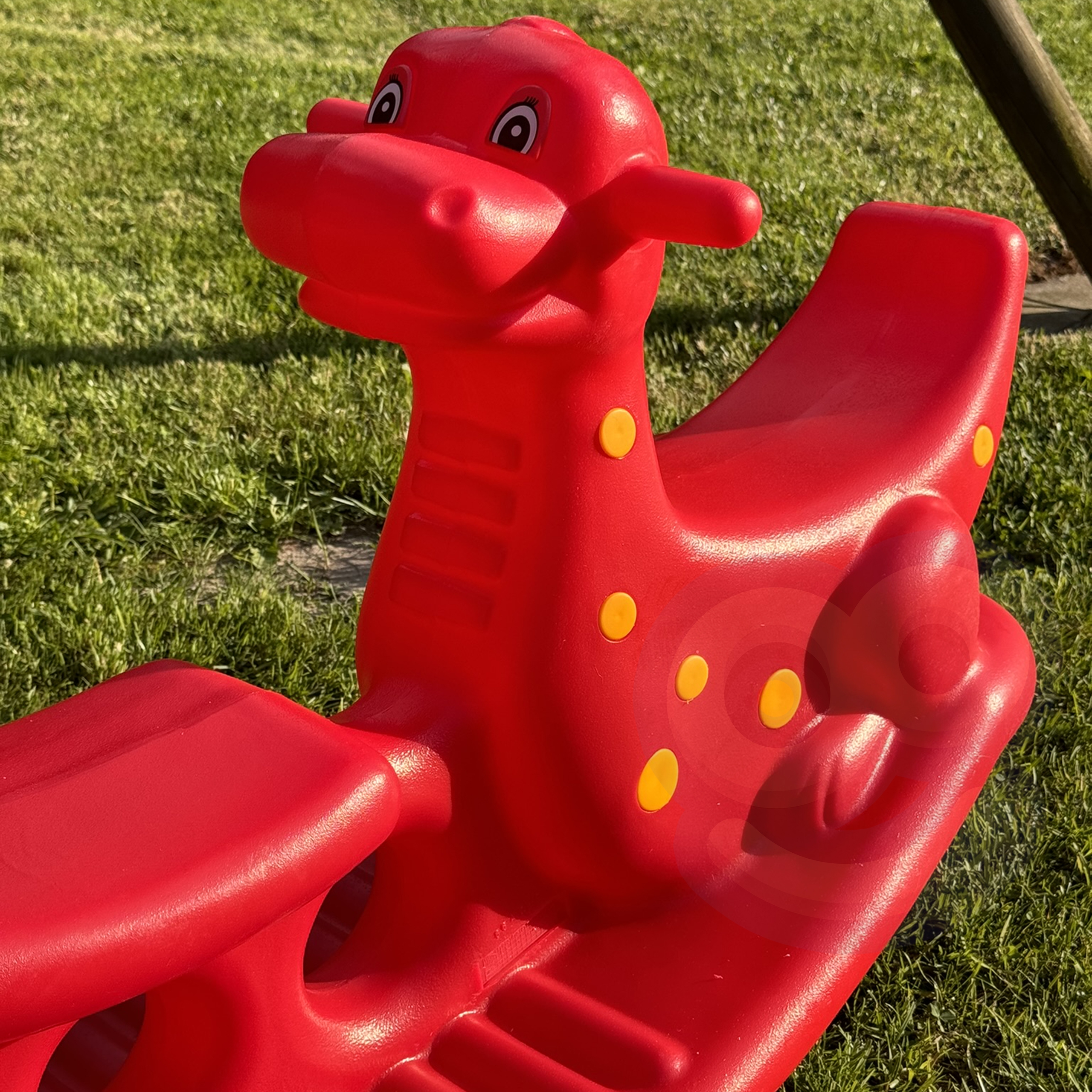 Bujak wieloosobowy dino huśtawka równoważna czerwona