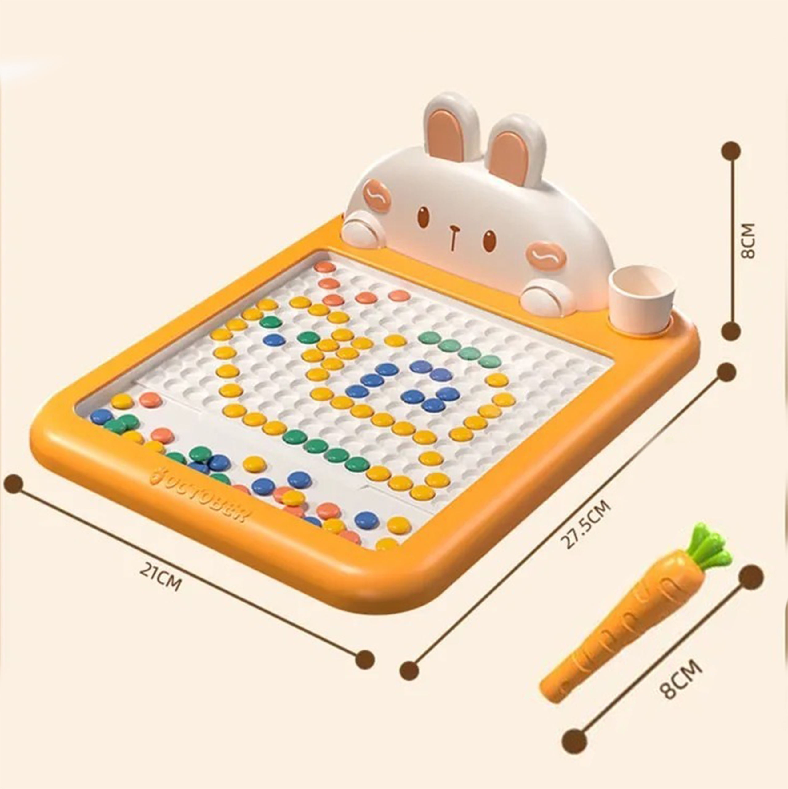Tablica magnetyczna montessori magpad do rysowania królik marchewka
