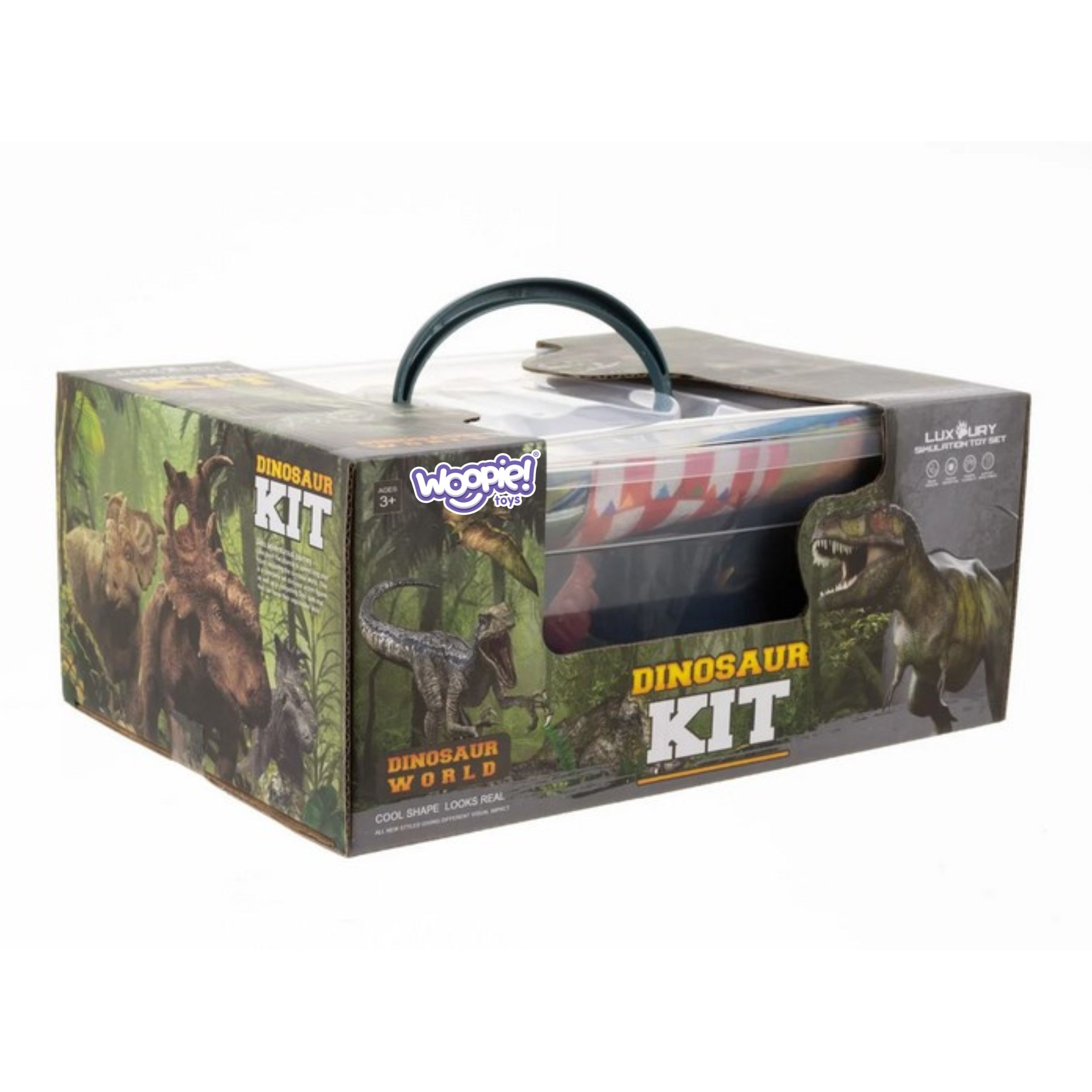 Zestaw figurki dinozaury 16 el. + mata + kuferek