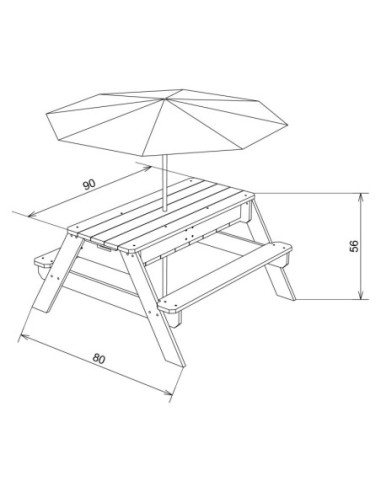 AXI Stół Piaskownica Piasek/Woda z Parasolem