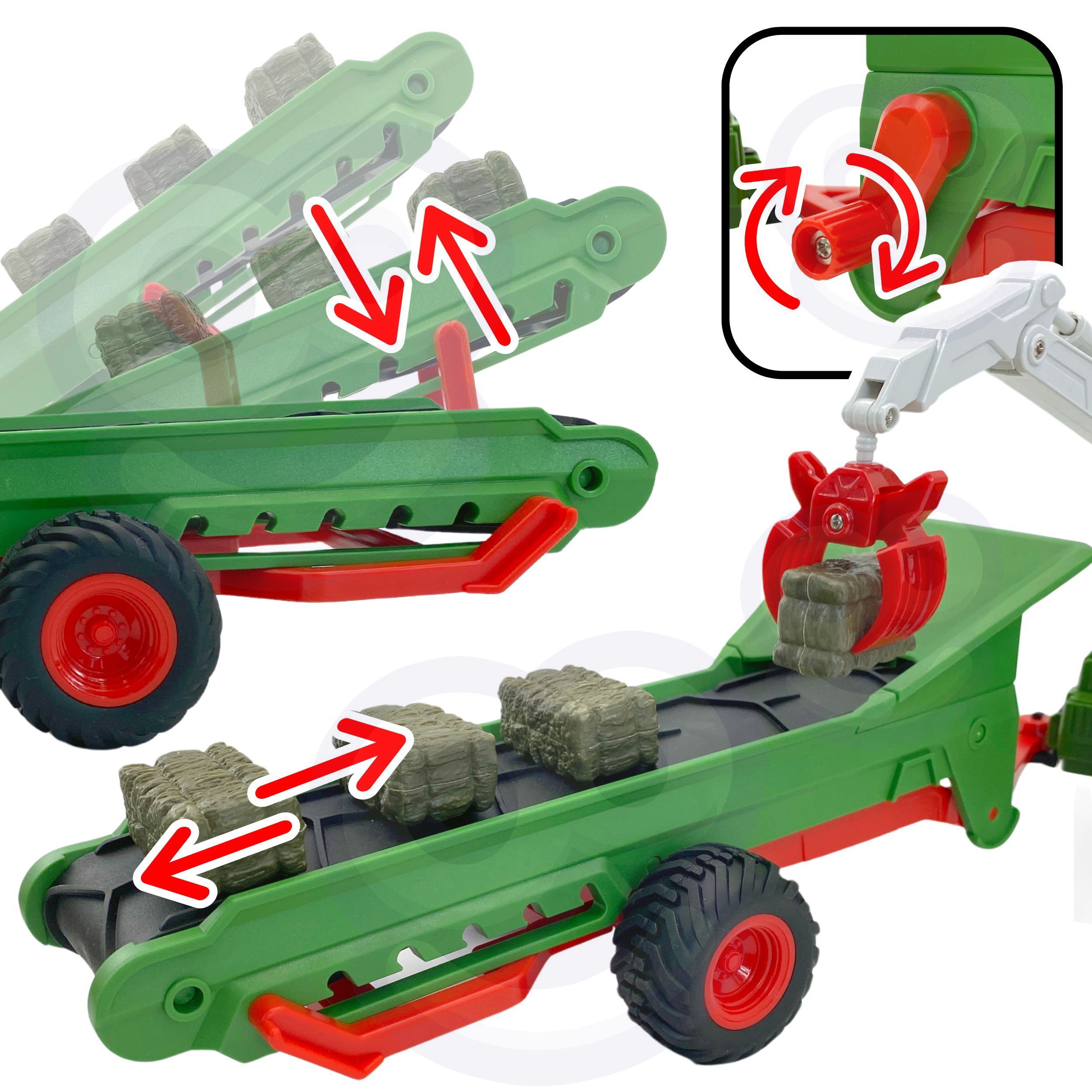 Zestaw maszyn rolniczych traktor ciągnik zagroda mini farma osada rolnicy