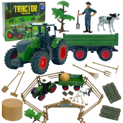 WOOPIE Zestaw Mini Farma Traktor Zwierzęta Osada Farma Rolnik Narzędzia