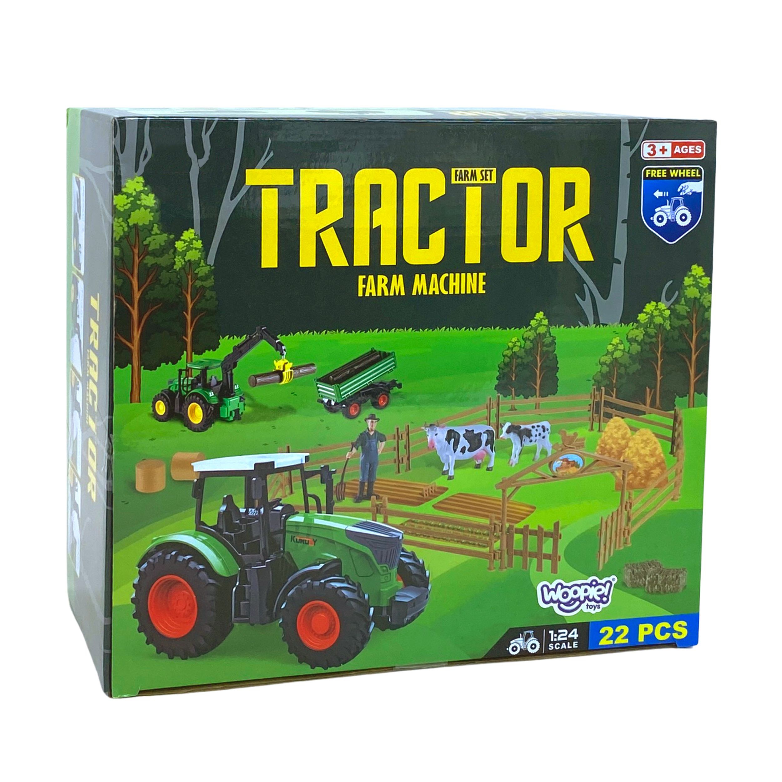 Zestaw mini farma traktor zwierzęta osada farma rolnik narzędzia