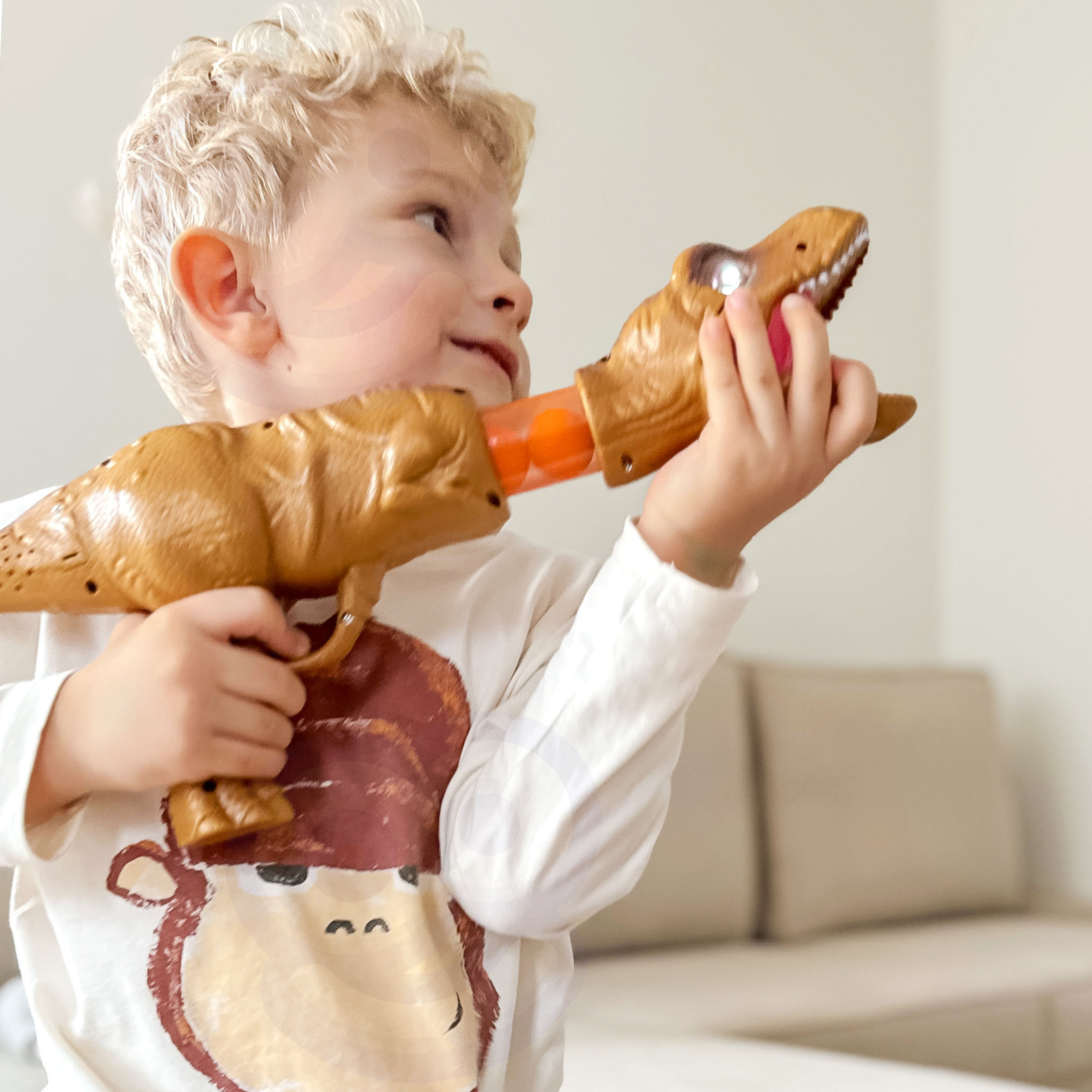 Pistolet na piłki kulki piankowe i strzałki wyrzutnia automatyczna dinozaur 22 el.