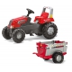 Rolly Toys traktor na pedały Junior RT czerwony z przyczepą Farm New