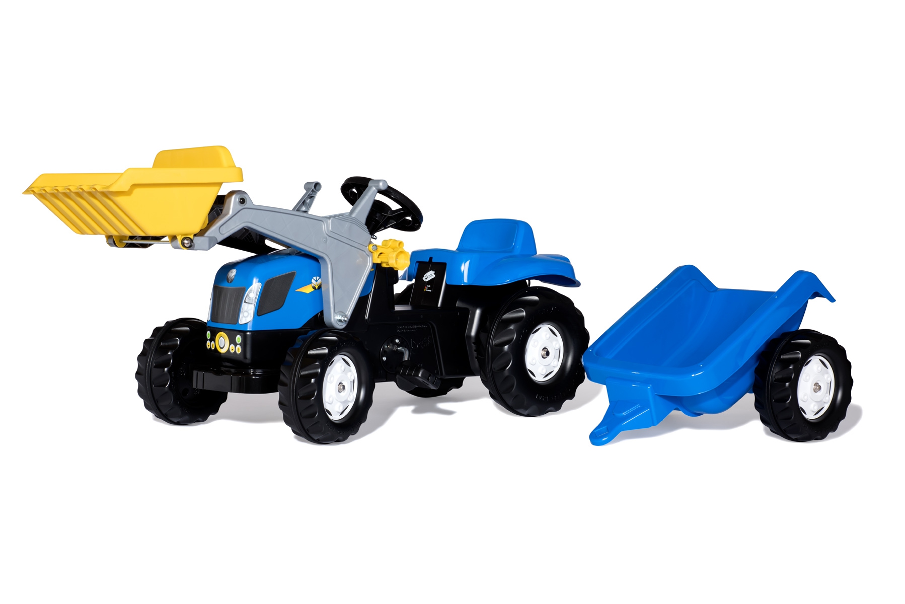 Rollykid-x new holland rollykid traktor z łyżką i przyczepką niebieski