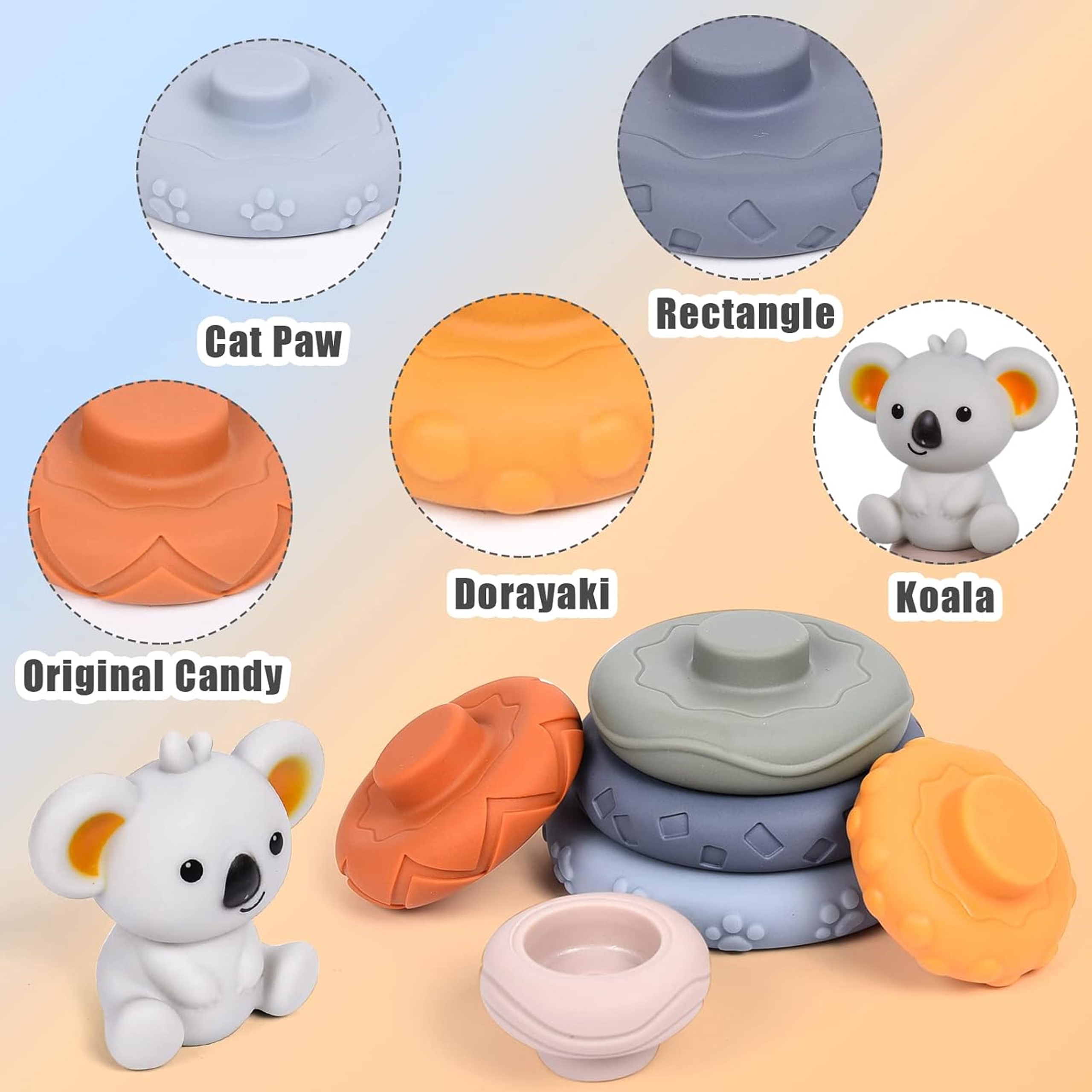 Zestaw edukacyjna piramidka koala 2w1 gryzak