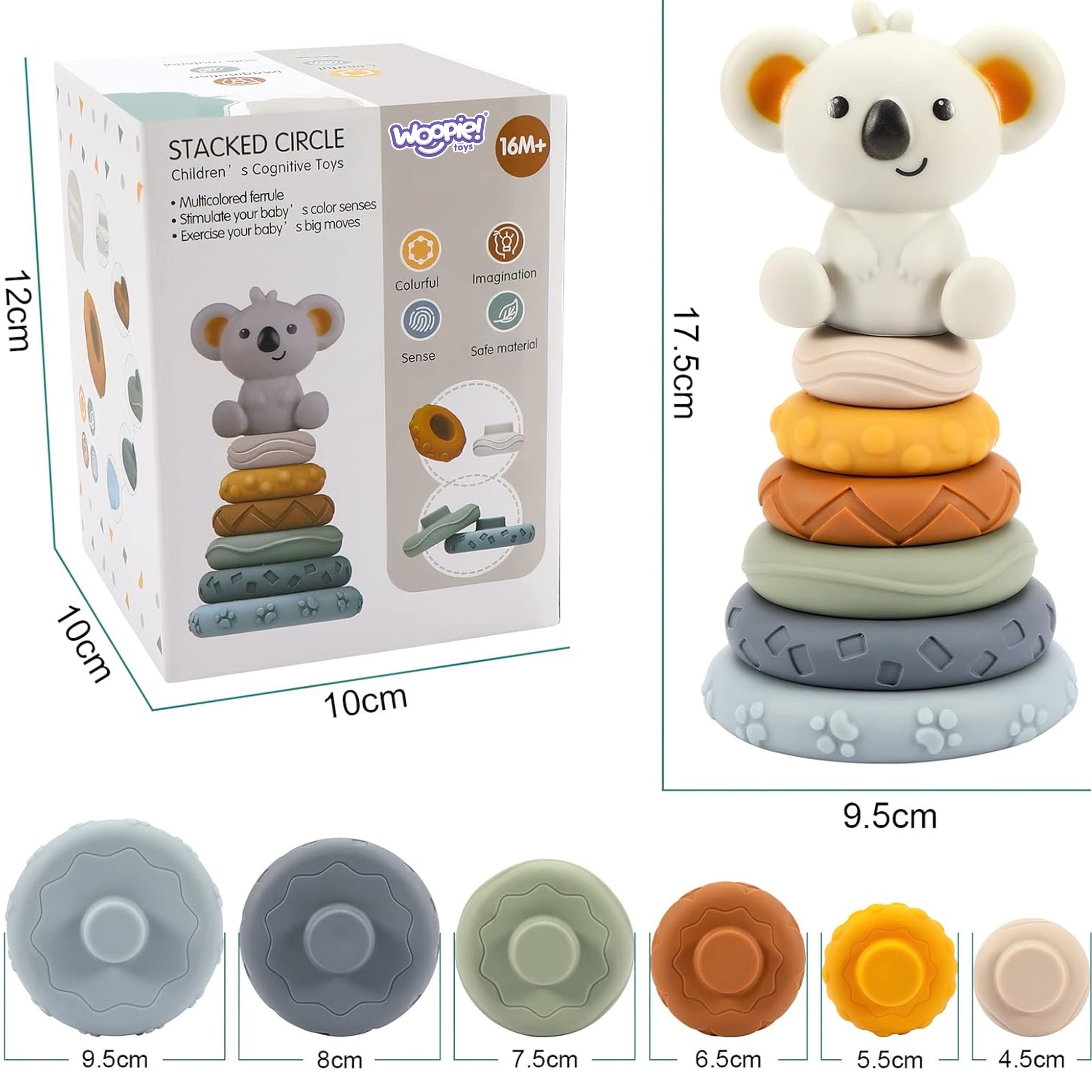 Zestaw edukacyjna piramidka koala 2w1 gryzak