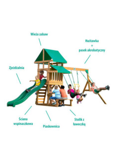 Drewniany plac zabaw Step 2 Belmont 6w1 zjeżdżalnia piaskownica Backyard Discovery 2