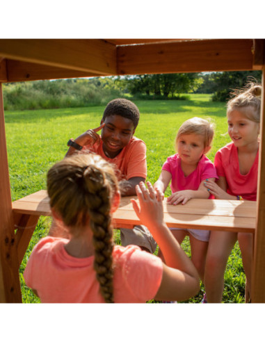 Drewniany plac zabaw Step 2 Belmont 6w1 zjeżdżalnia piaskownica Backyard Discovery