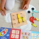 TOOKY TOY Drewniana Układanka Klocki Kołki Wzory Zwierząt do Odtworzenia