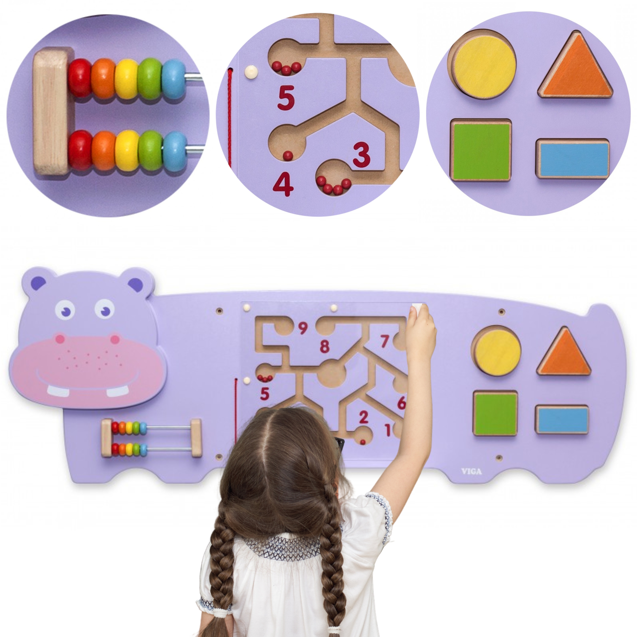 Tablica sensoryczna manipulacyjna hipopotam certyfikat fsc montessori