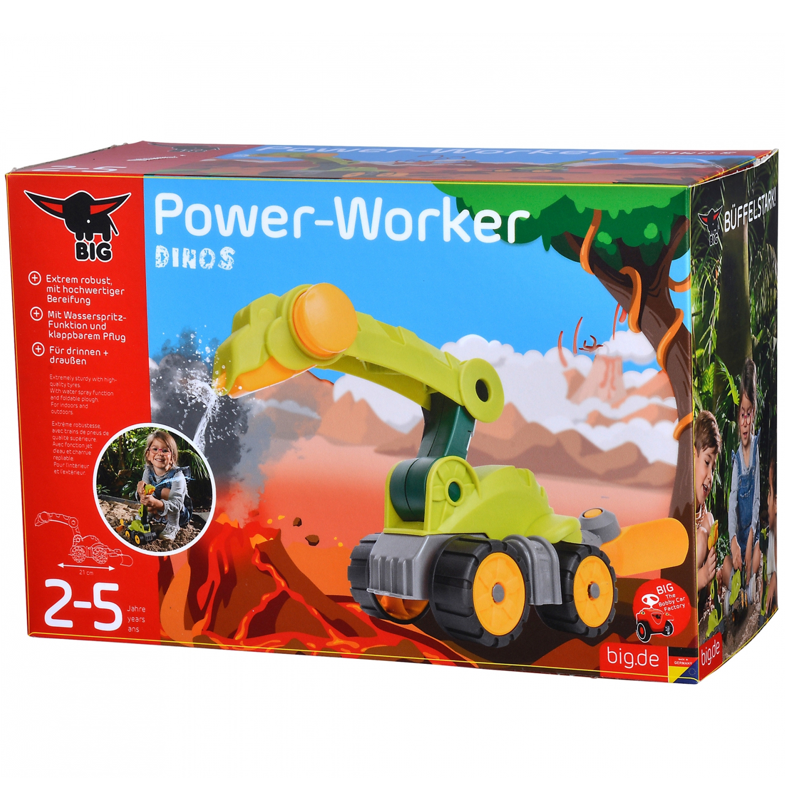 Pług zraszacz dinozaur power worker zabawka do piasku
