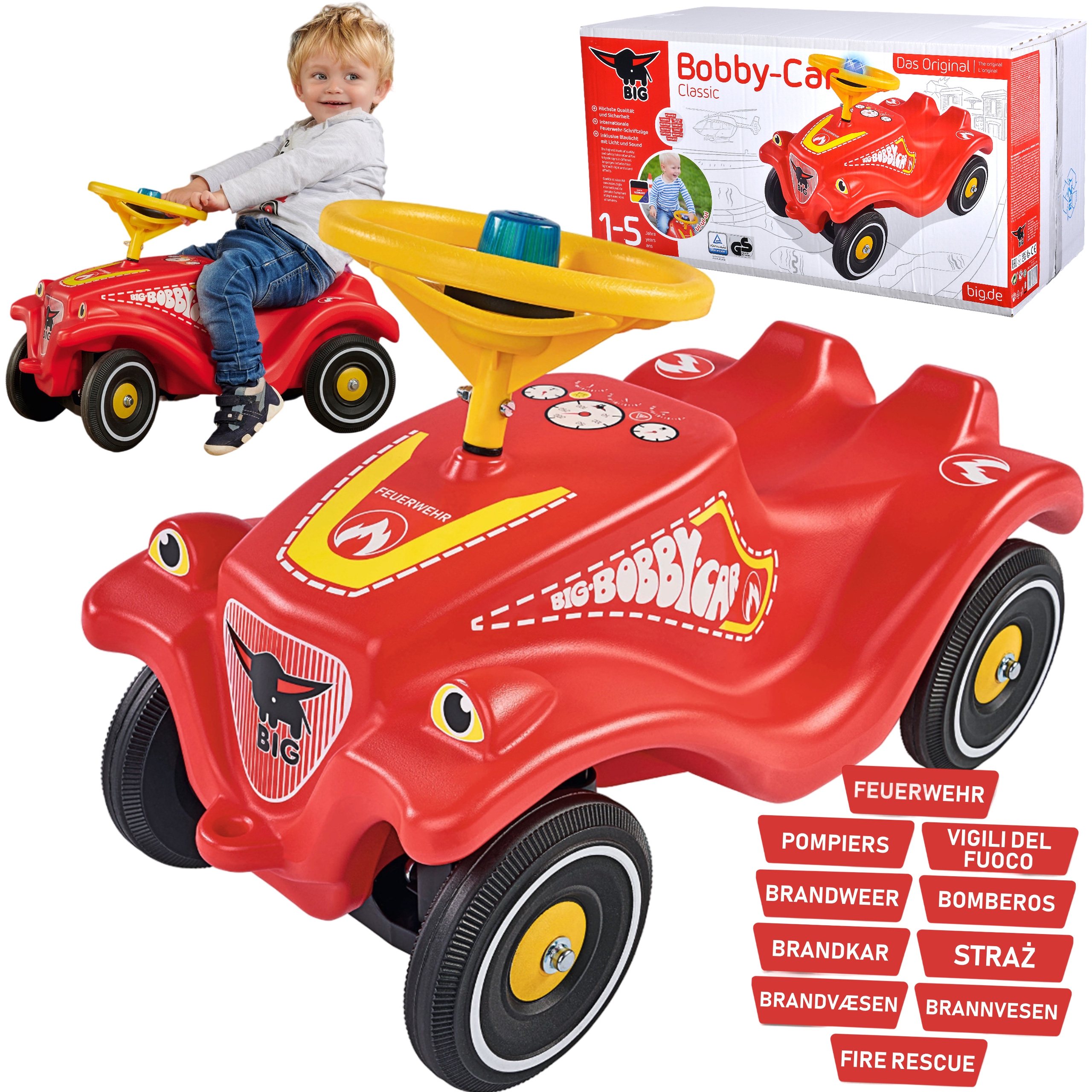 Jeździk pchacz bobby car straż dźwięk