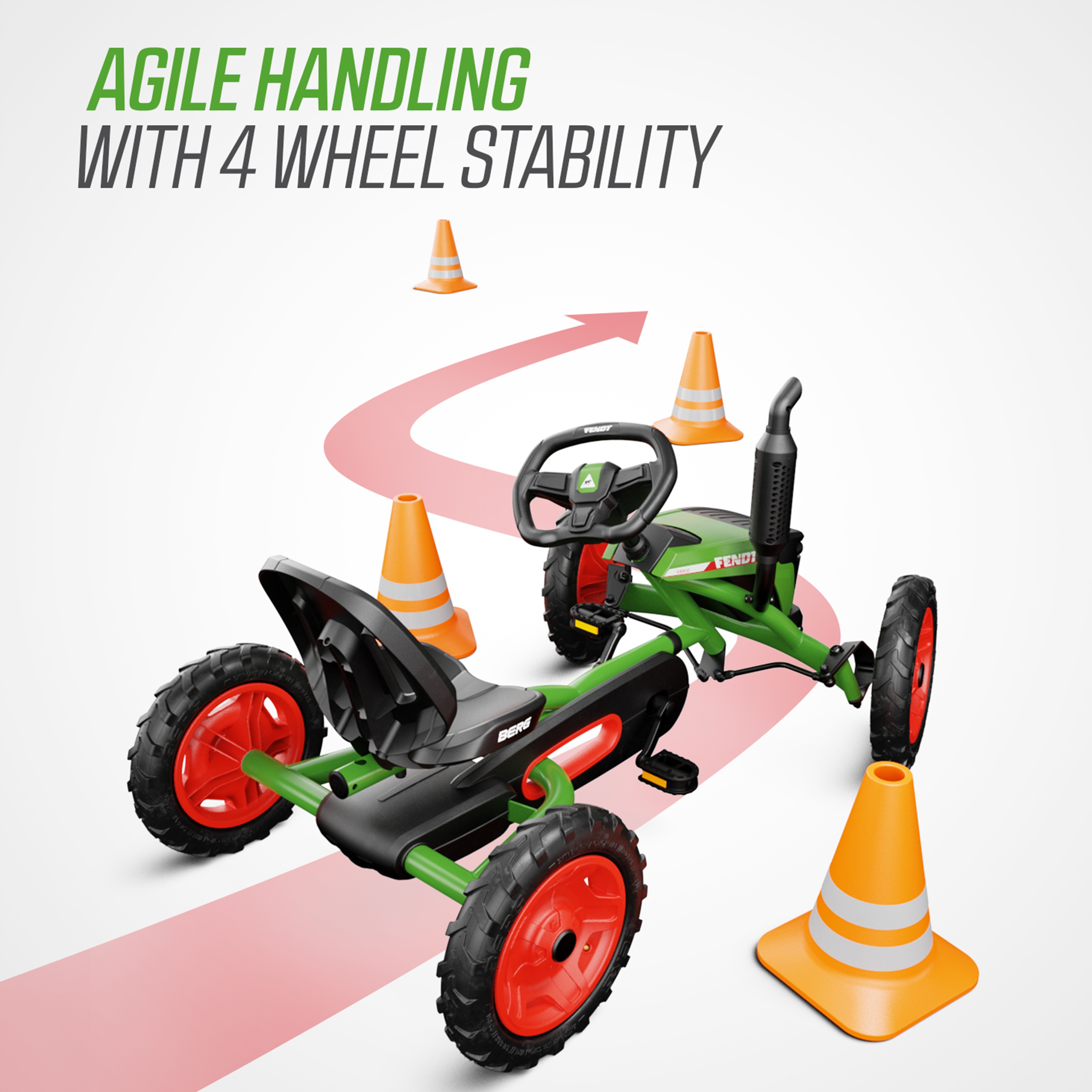 Gokart na pedały buddy fendt nowy model zielony