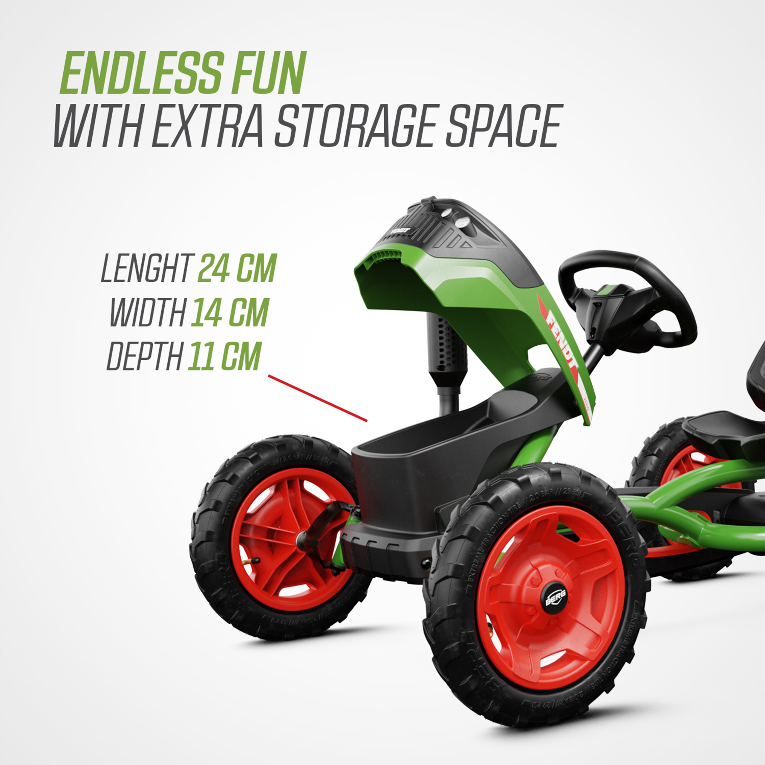 Gokart na pedały buddy fendt nowy model zielony