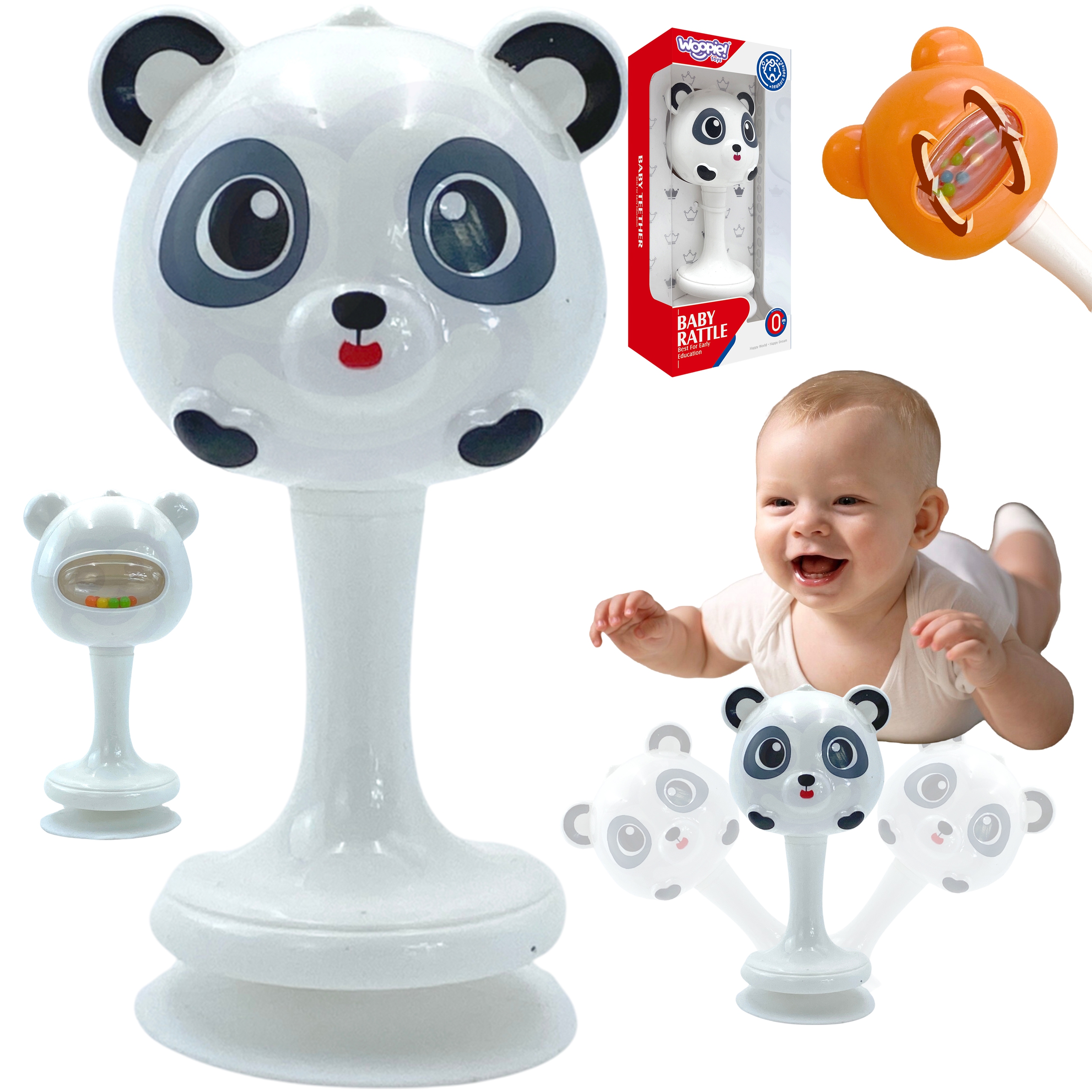 Grzechotka biało-czarna panda 0m+