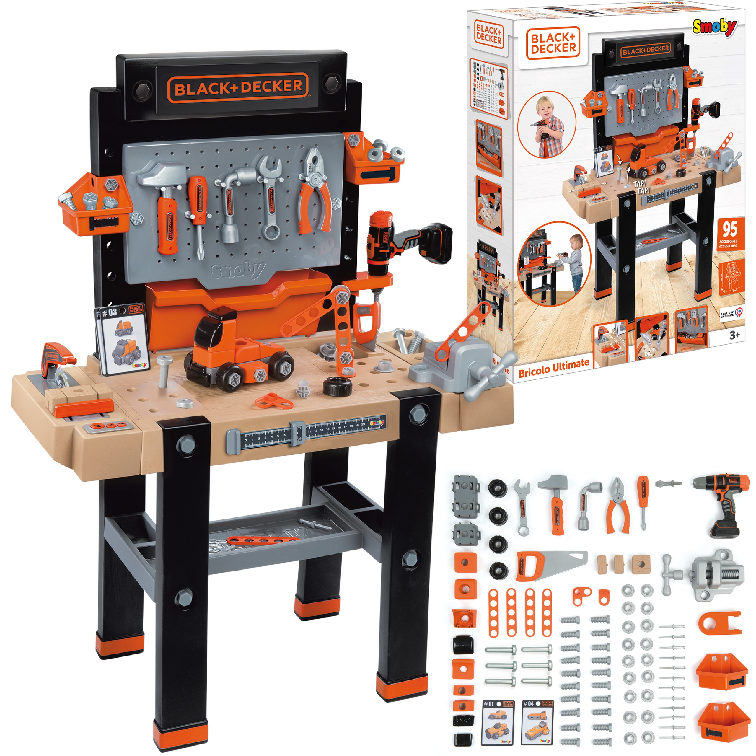Duży warsztat black &amp; decker bricolo ultimate + 95 akcesoriów