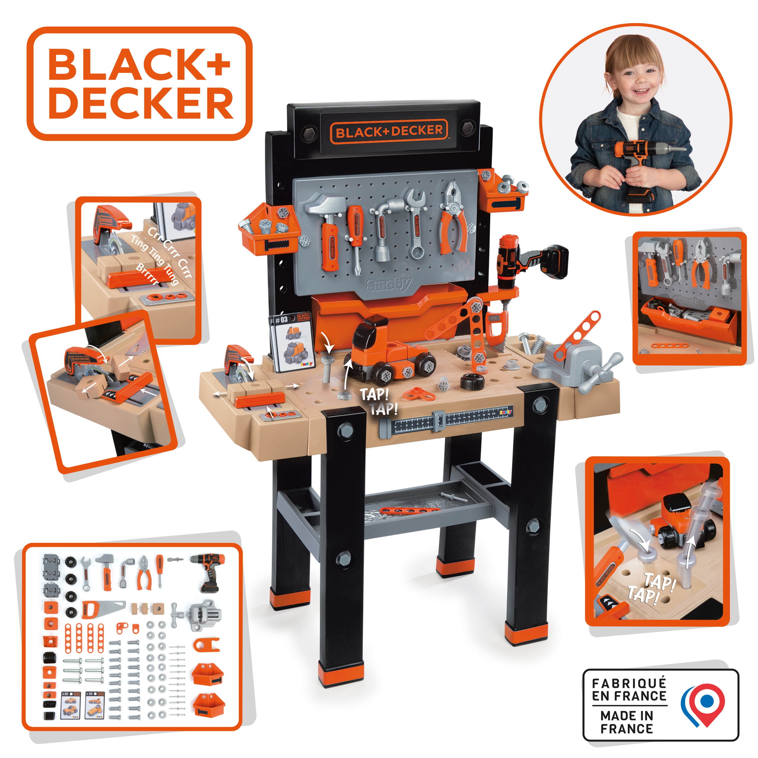 Duży warsztat black &amp; decker bricolo ultimate + 95 akcesoriów