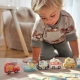 Tooky Toy Drewniane Puzzle Pojazdy Samochody Samolot Statek Miasto Dopasuj Kształty