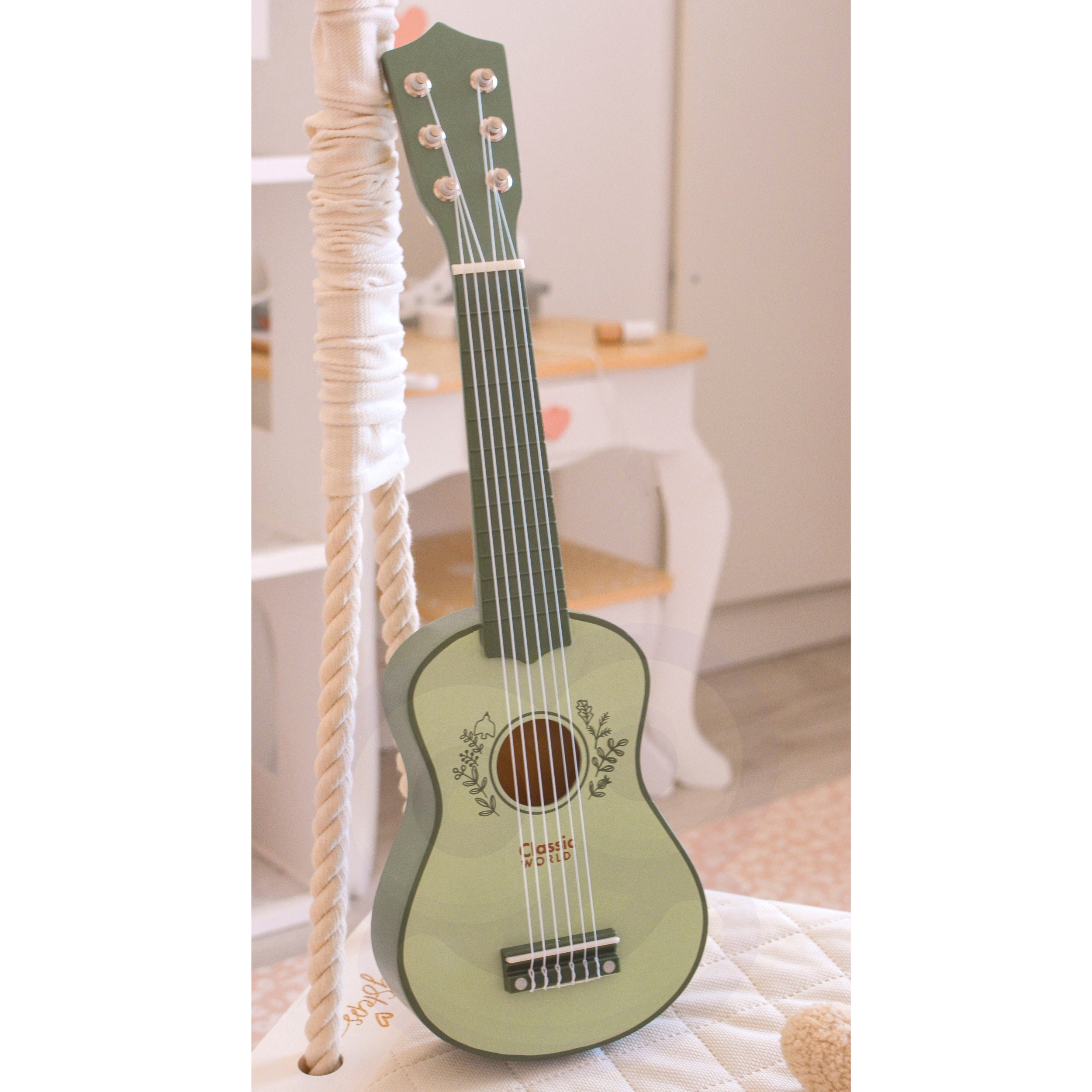 Drewniana gitara vintage dla dzieci 3+