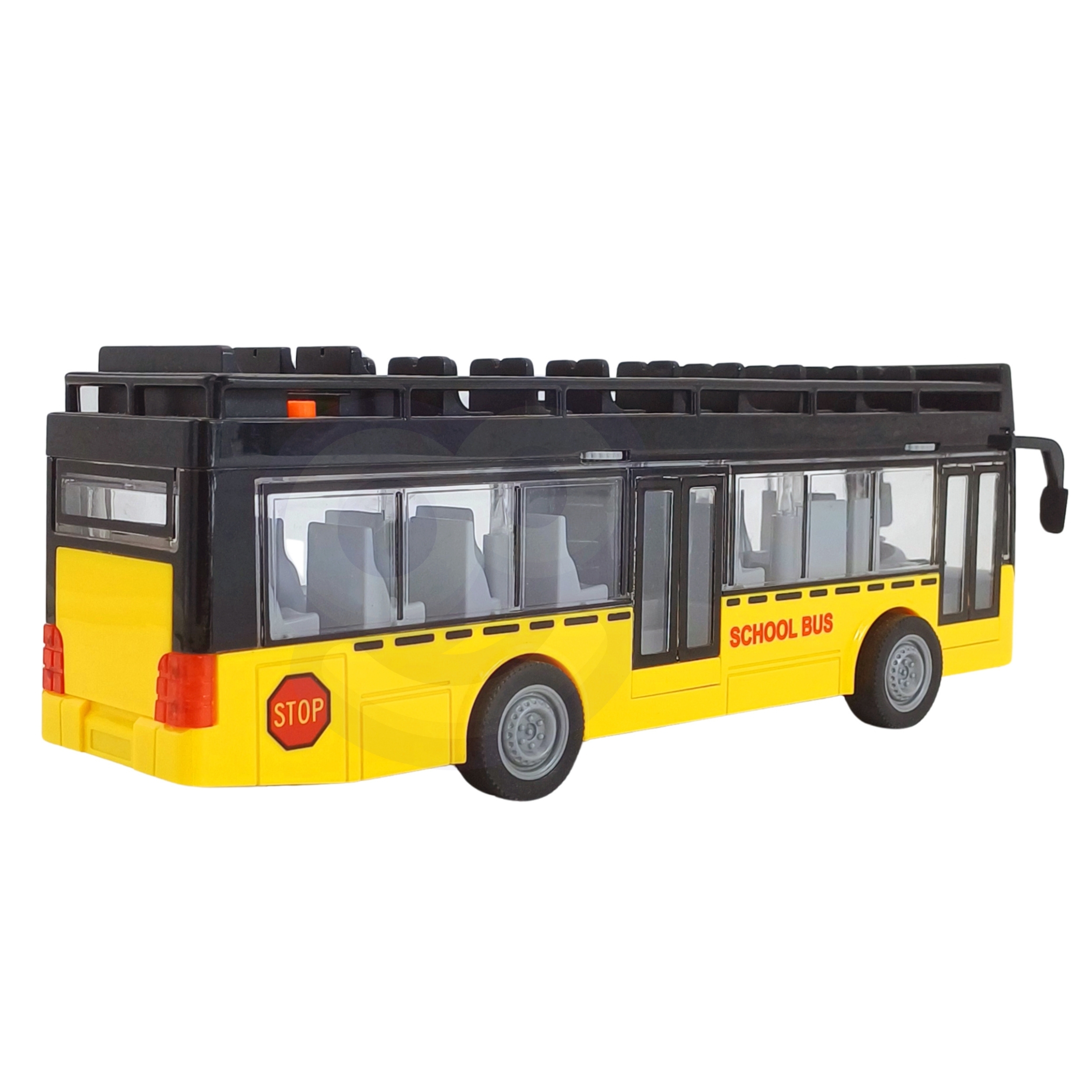 Autobus ze światłami i otwieranymi drzwiami