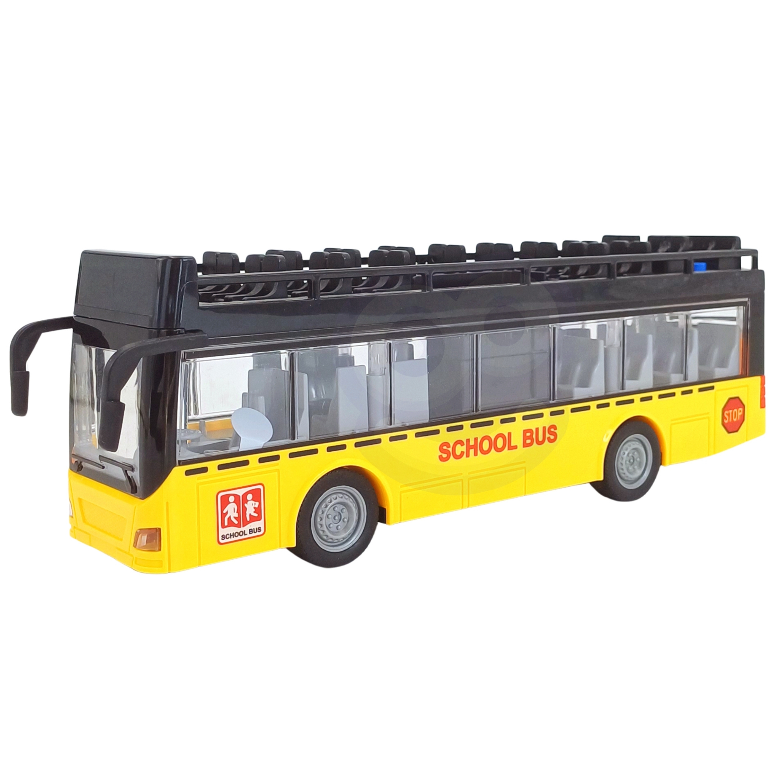 Autobus ze światłami i otwieranymi drzwiami