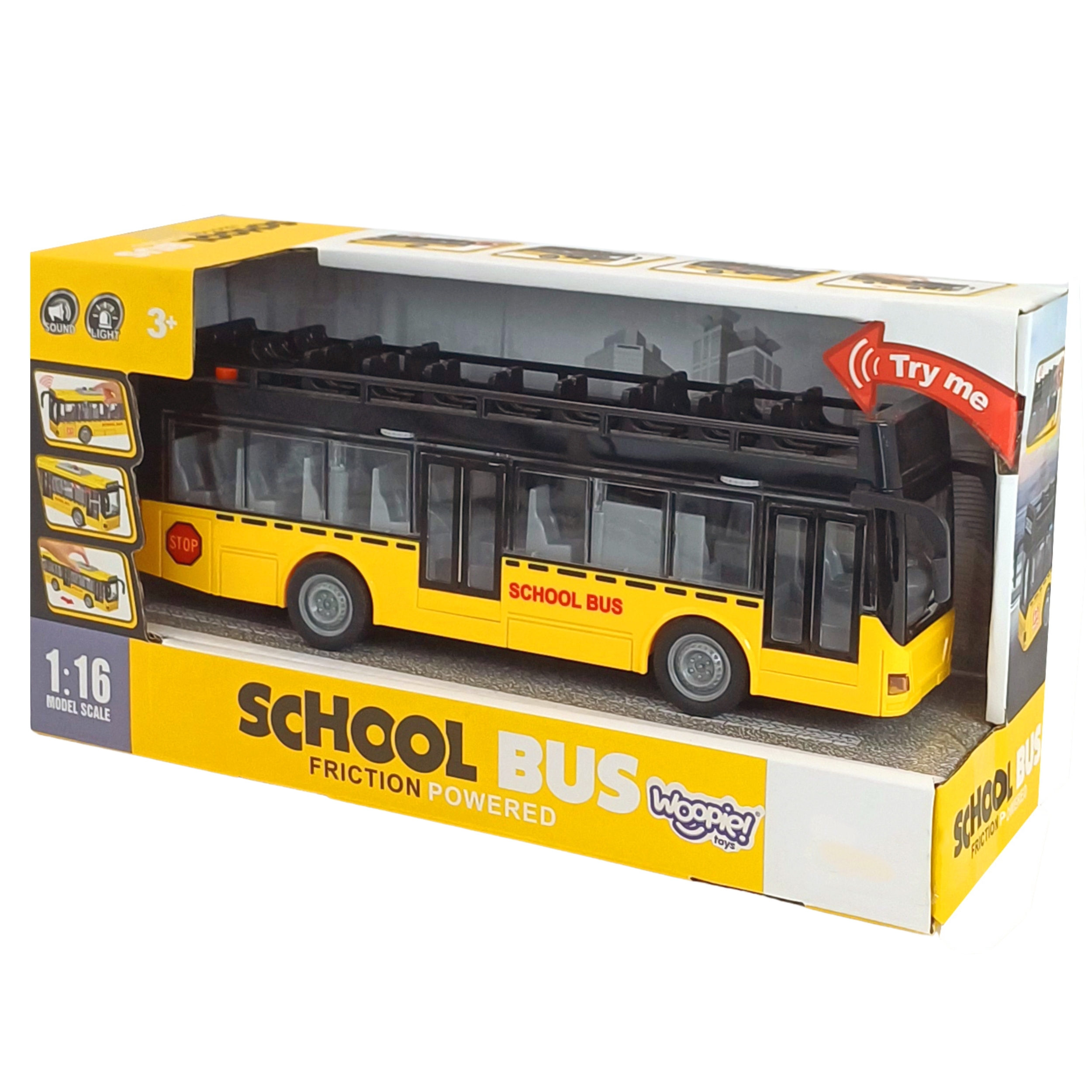 Autobus ze światłami i otwieranymi drzwiami