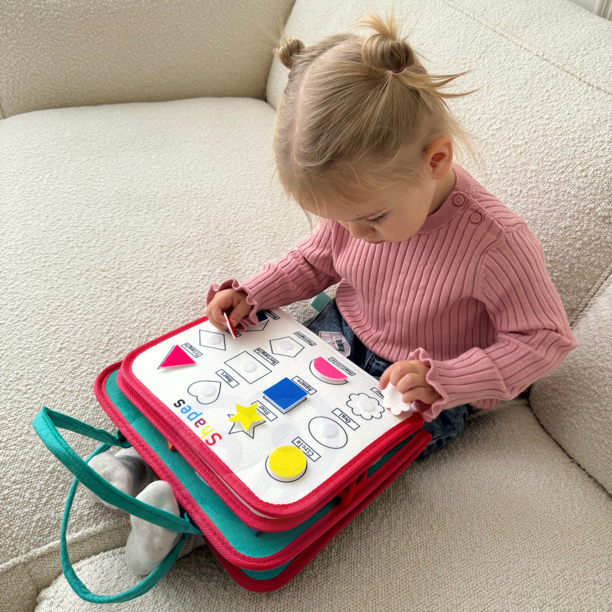 Edukacyjna książeczka walizka montessori - księżyc