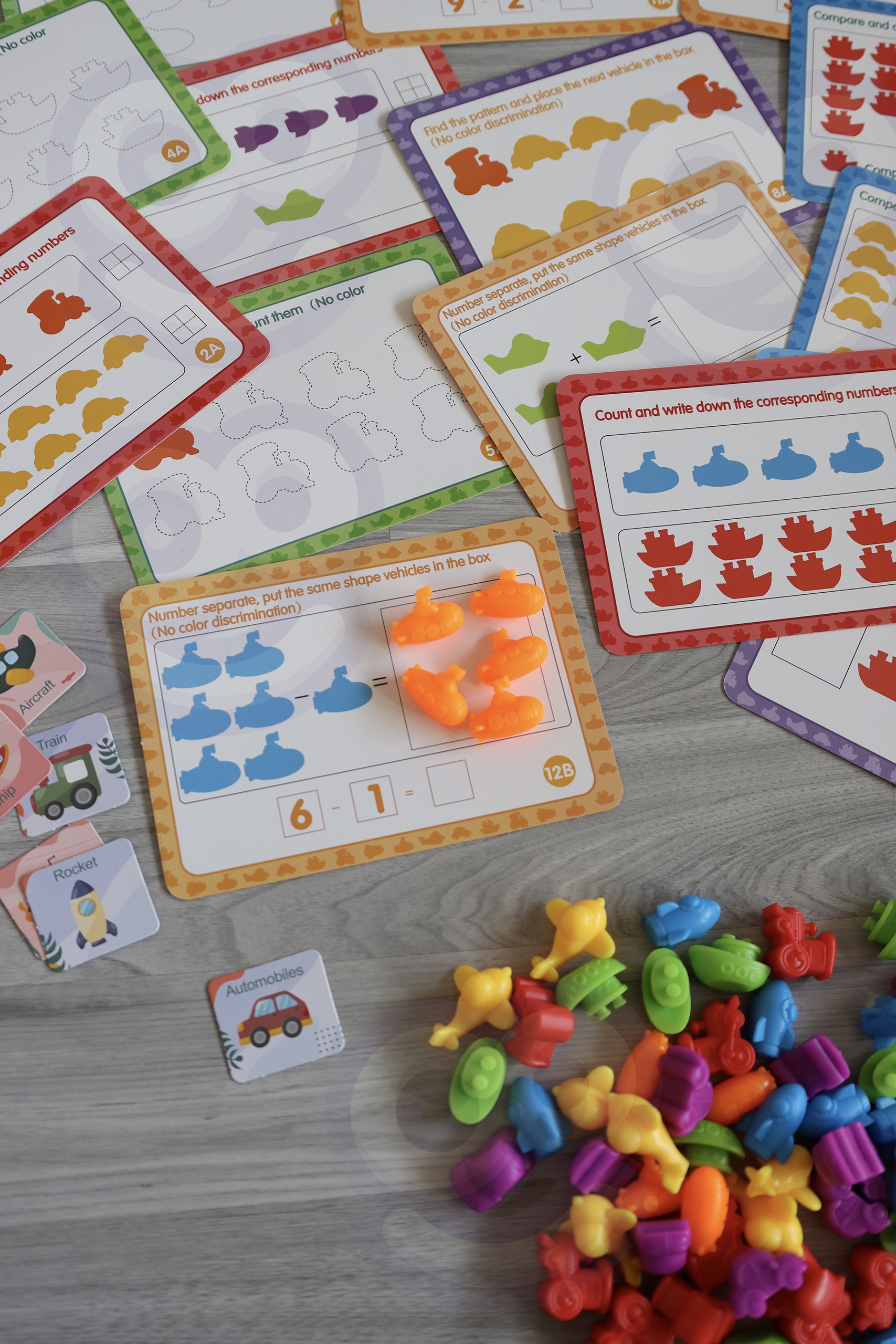 Zestaw edukacyjny nauka liczenia montessori sorter kolorów 2szt