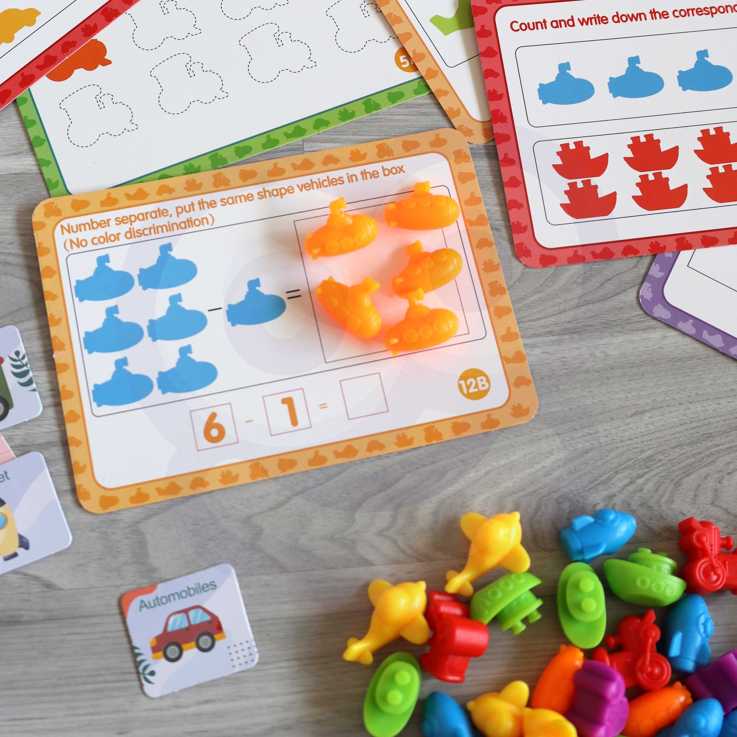 Zestaw edukacyjny nauka liczenia montessori sorter kolorów 16szt