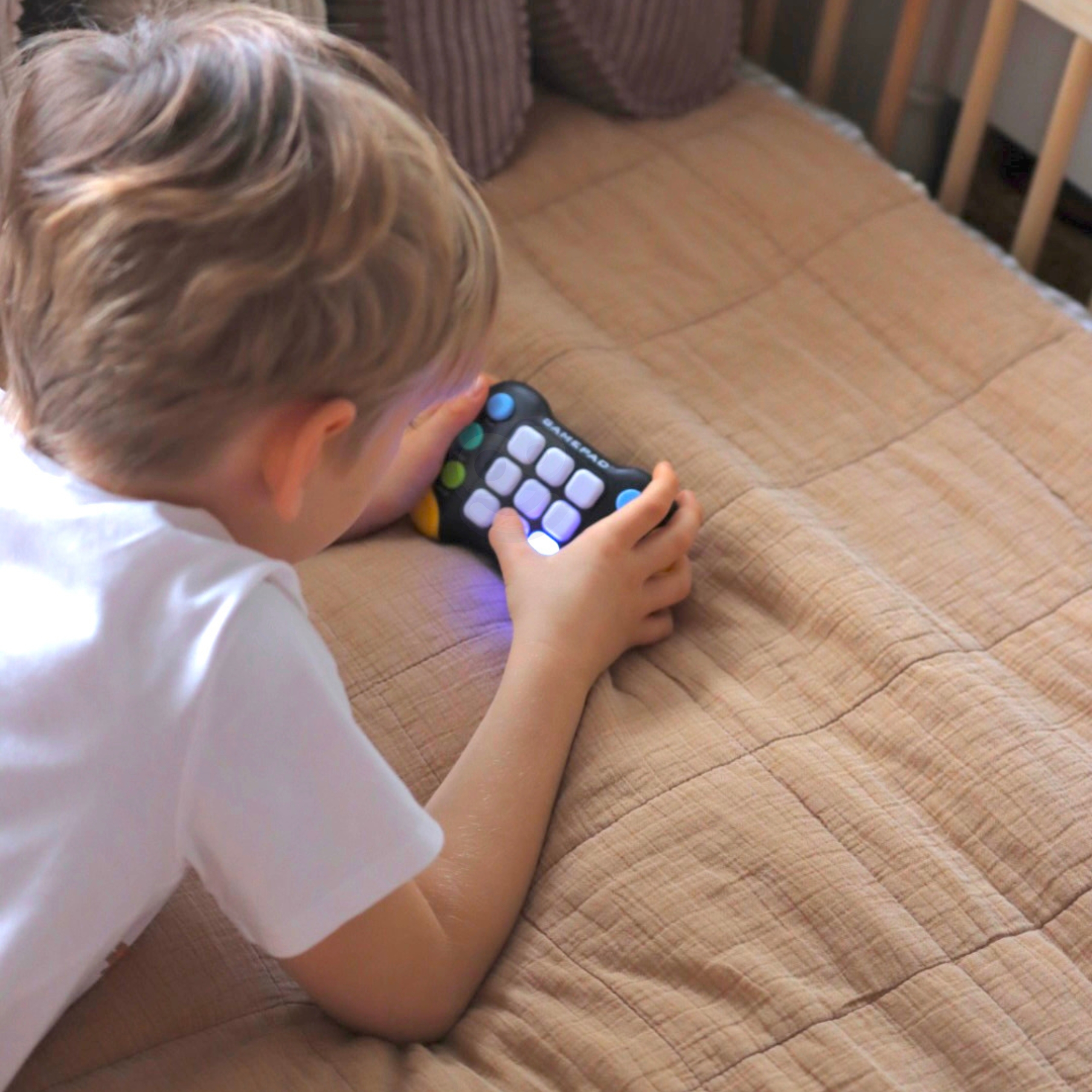 Elektroniczna gra zręcznościowa pop-it fidget toy gamepad niebieski