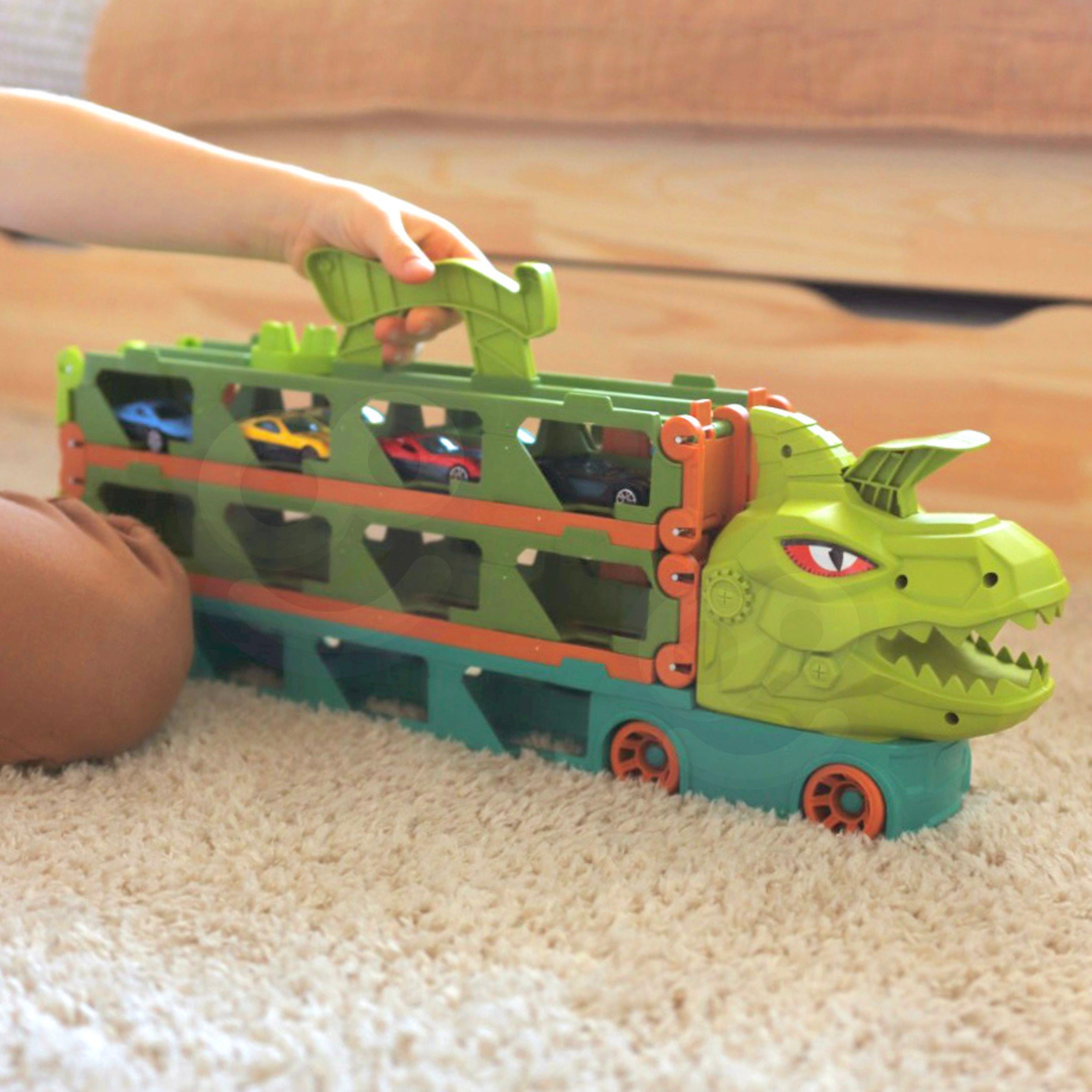 Zabawkowa ciężarówka dinozaur tor 2,1 m dla samochodzików