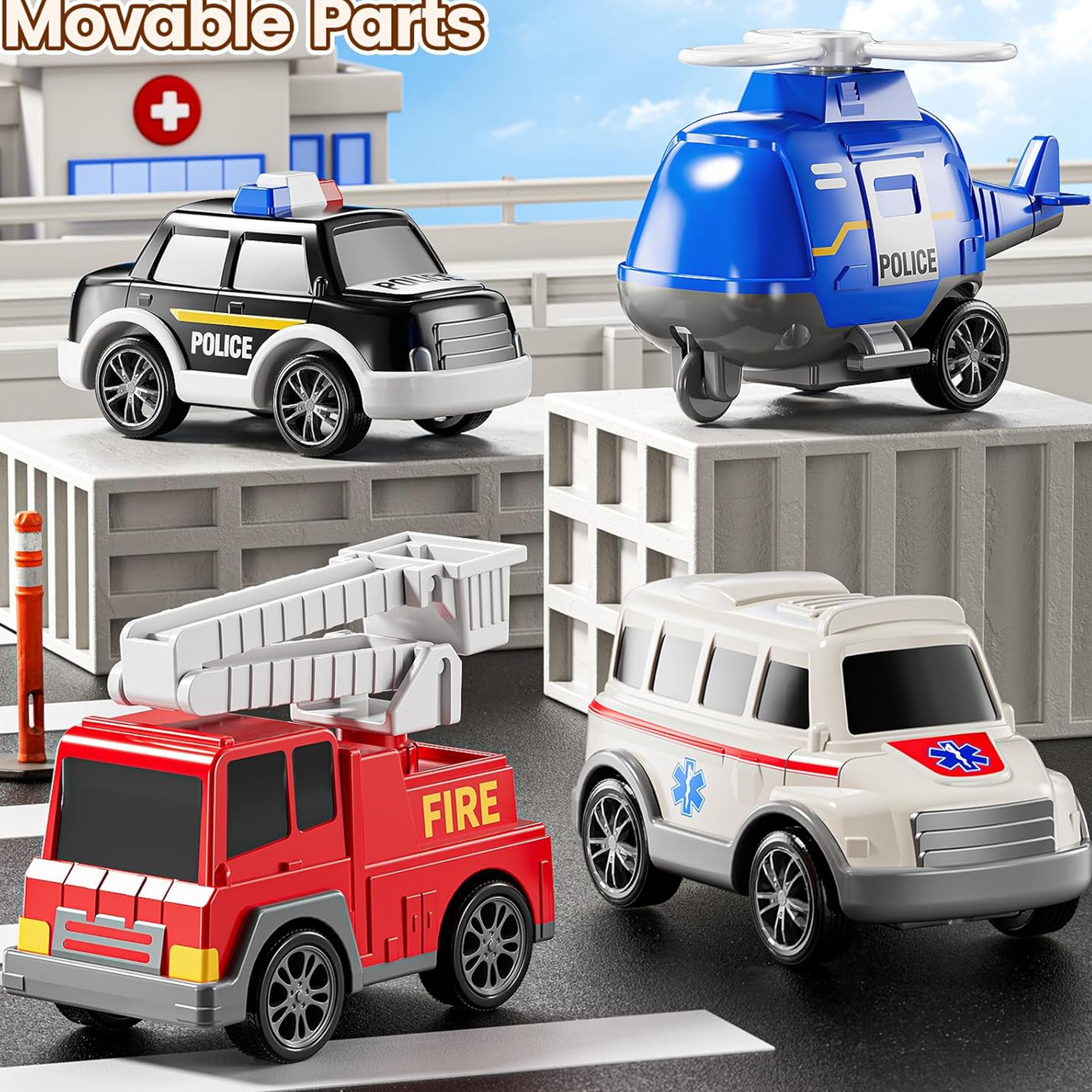 Laweta drogowa zestaw 5 aut - ambulans