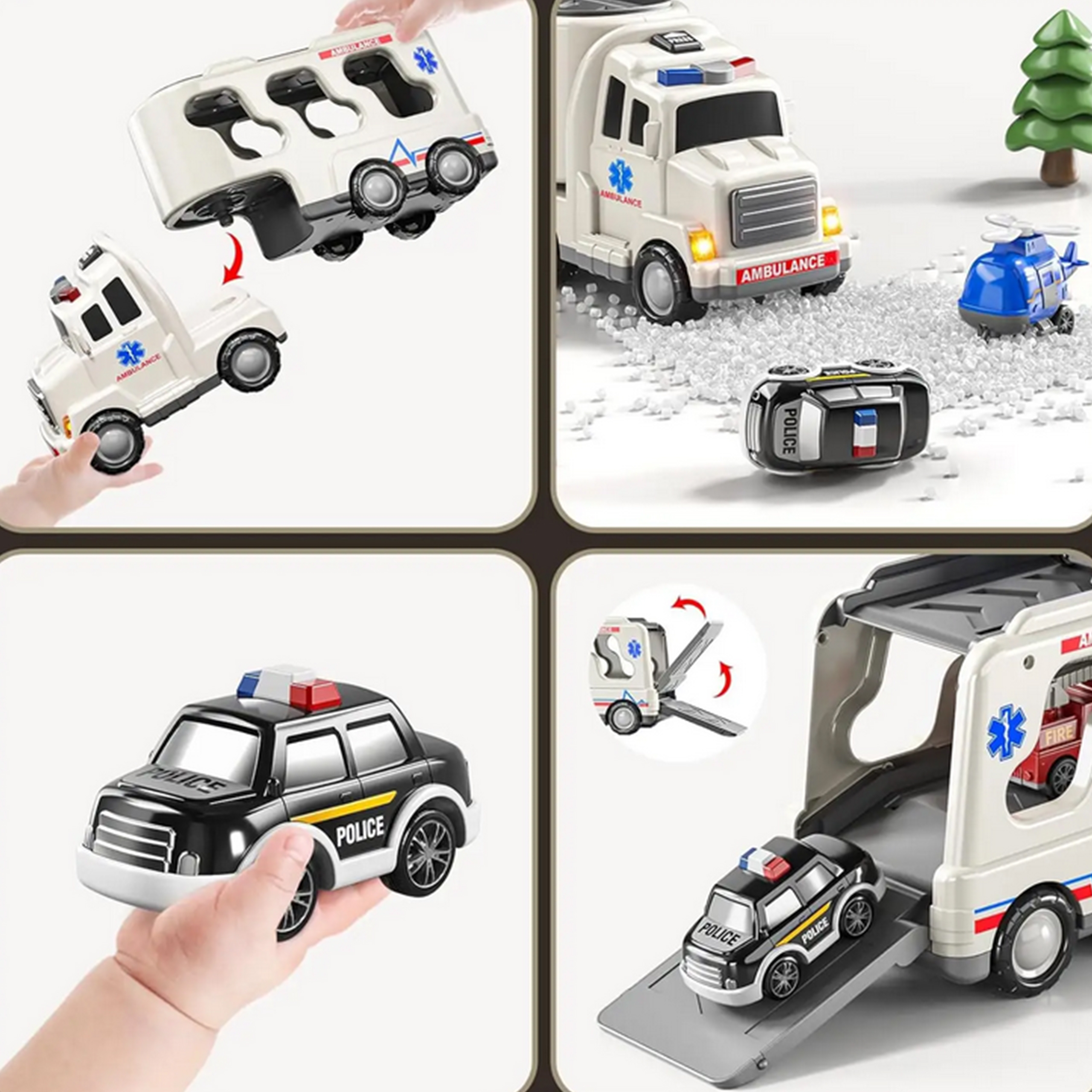 Laweta drogowa zestaw 5 aut - ambulans
