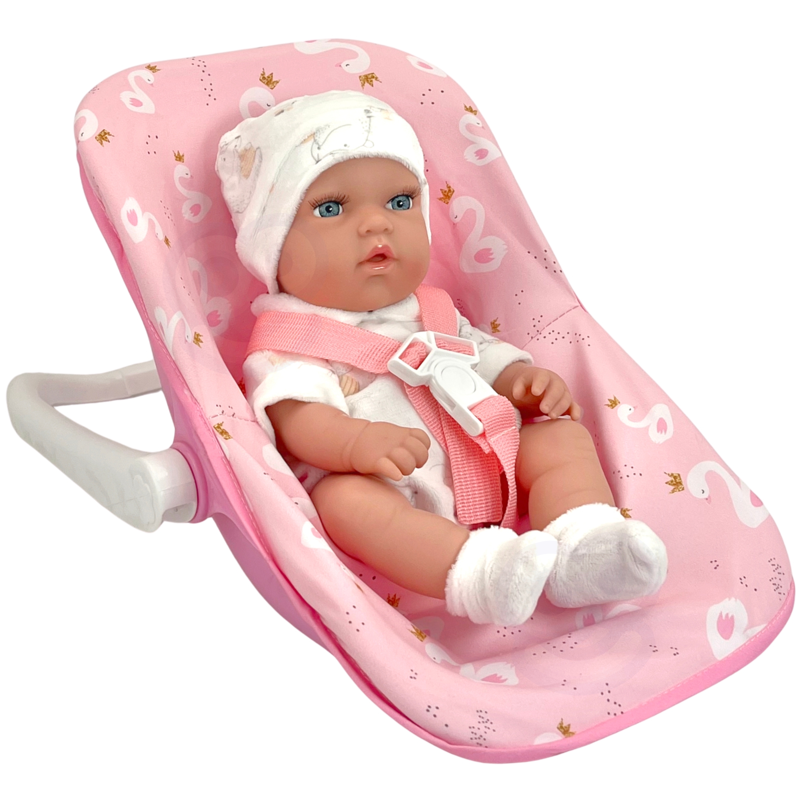 Zestaw lalka bobas 30,5 cm + nosidełko różowe