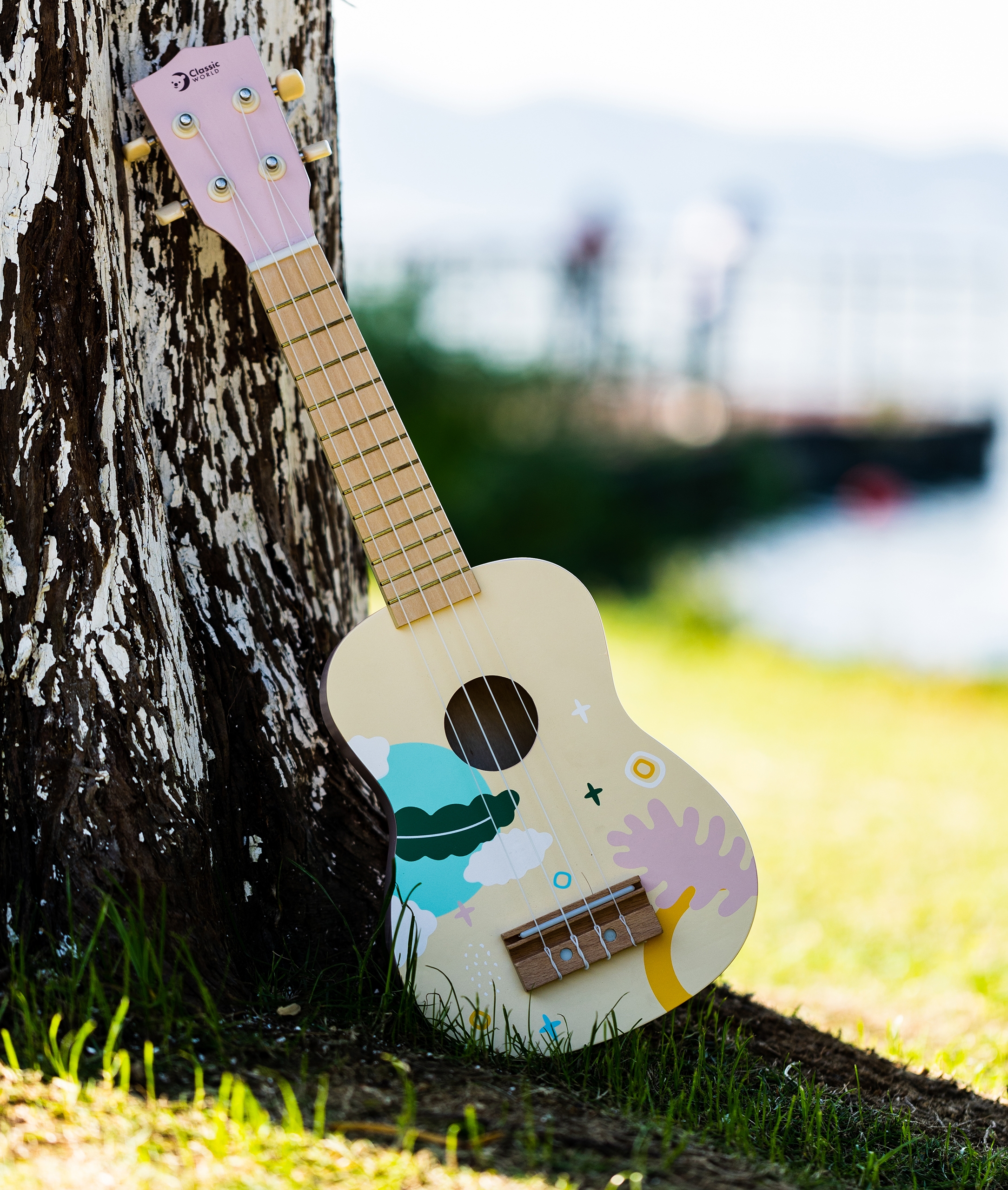 Różowa Melodia - Drewniane Ukulele dla Dzieci