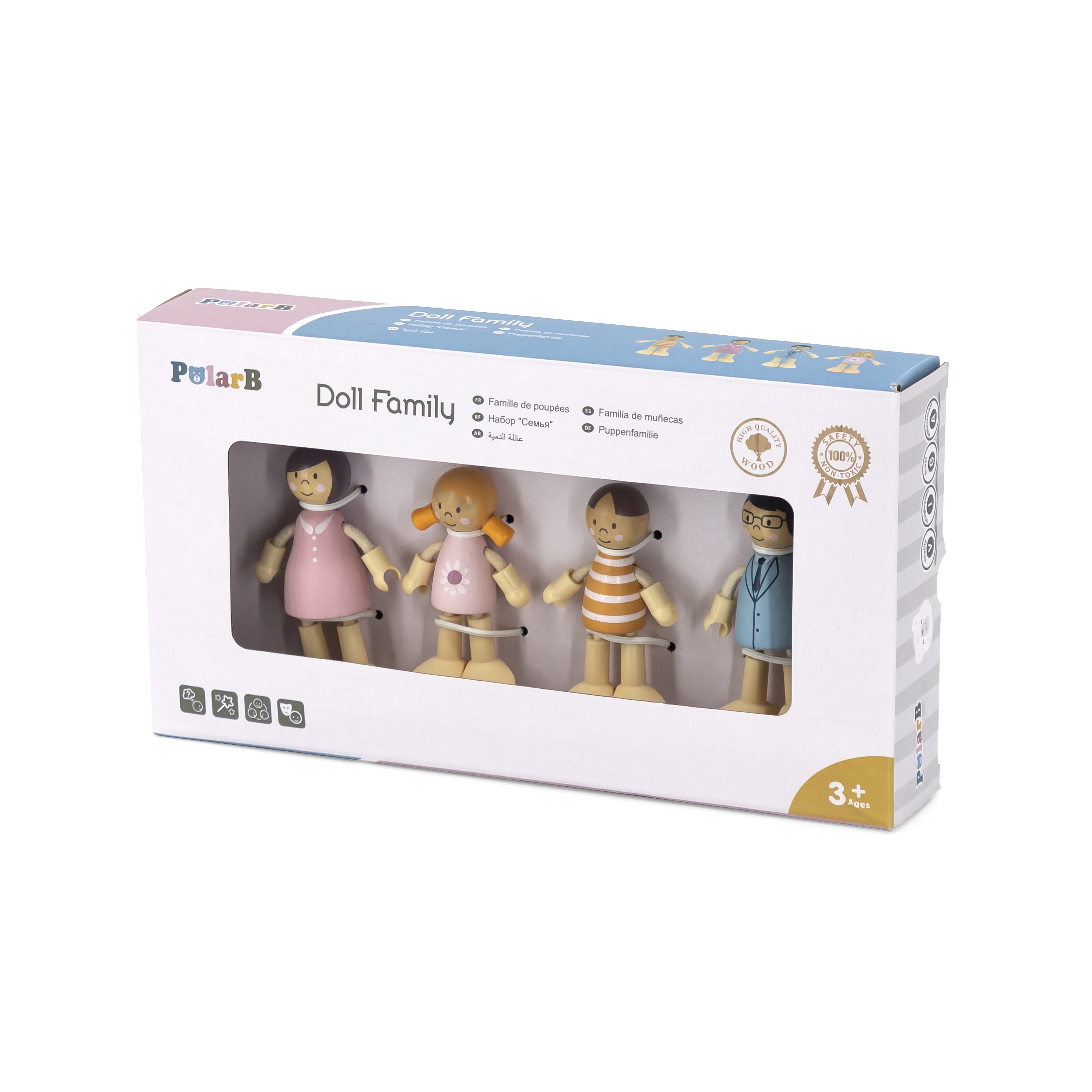 Drewniana Rodzinka Polar - Ruchome Figurki