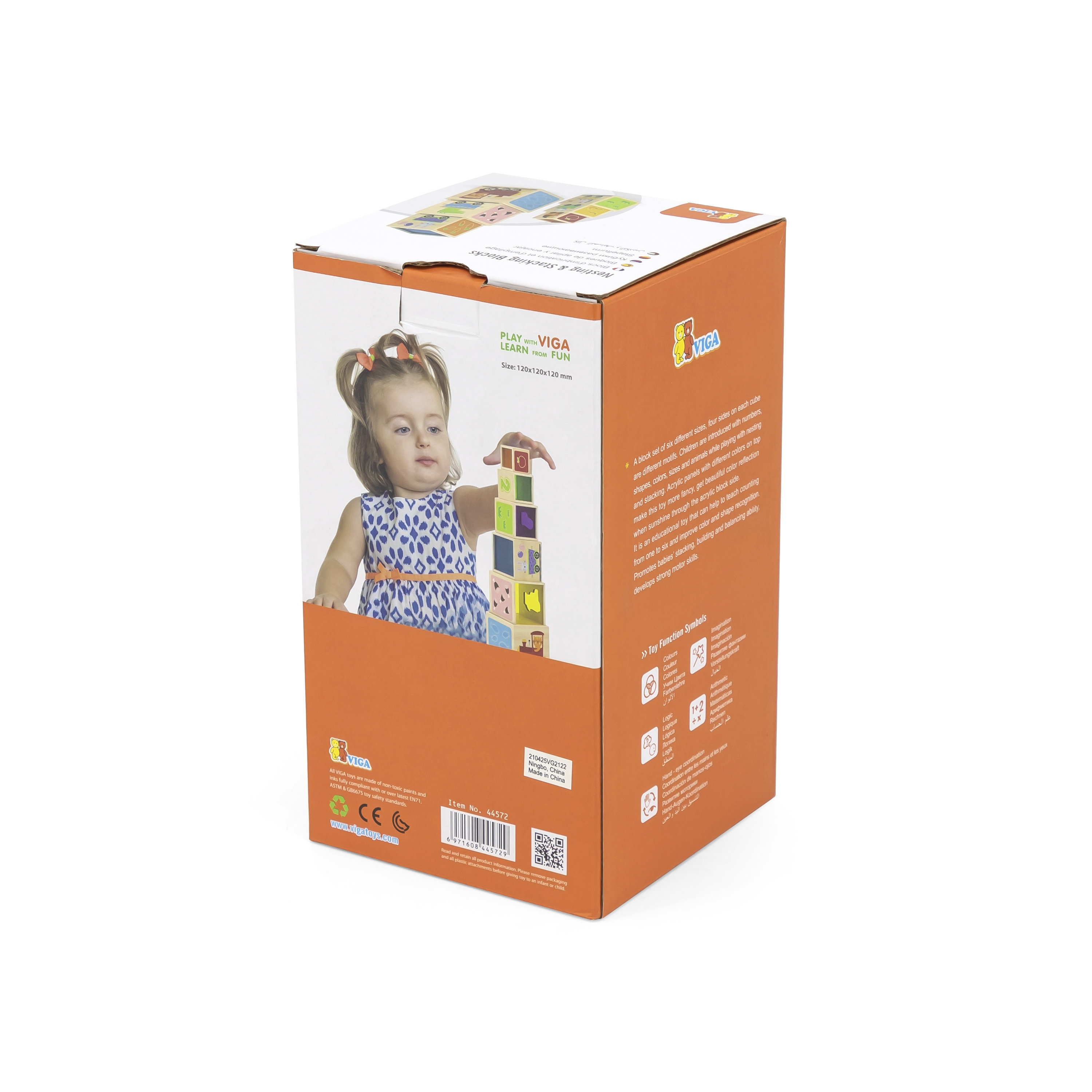 Drewniana piramidka układanka klocki sorter montessori
