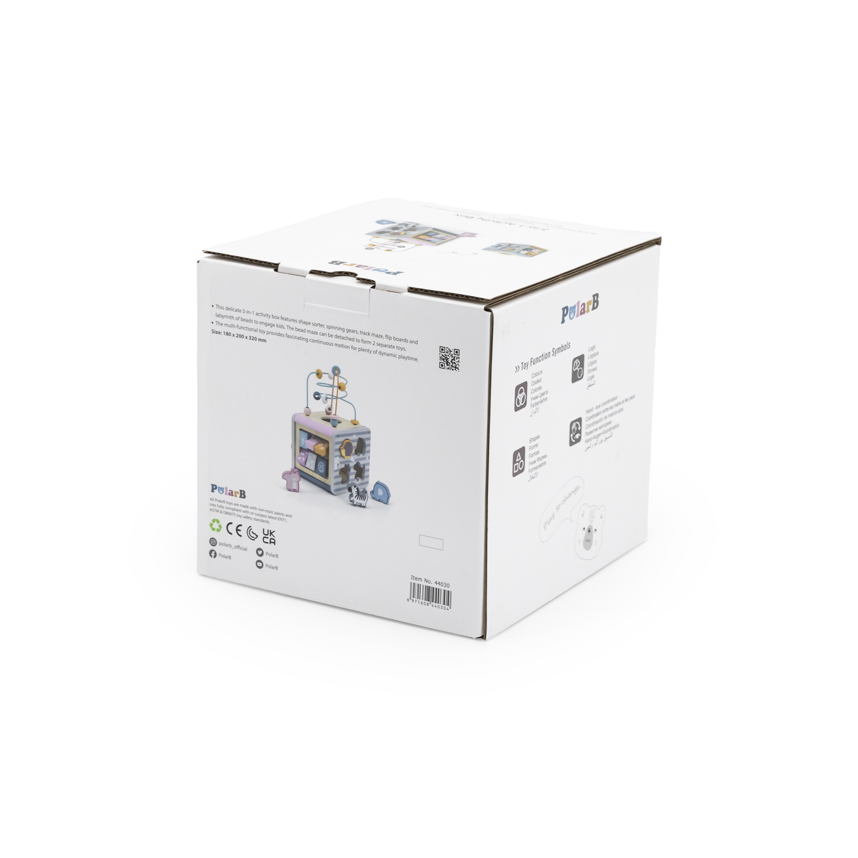 Polarb activity box drewniane edukacyjne centrum gier 5w1 kostka