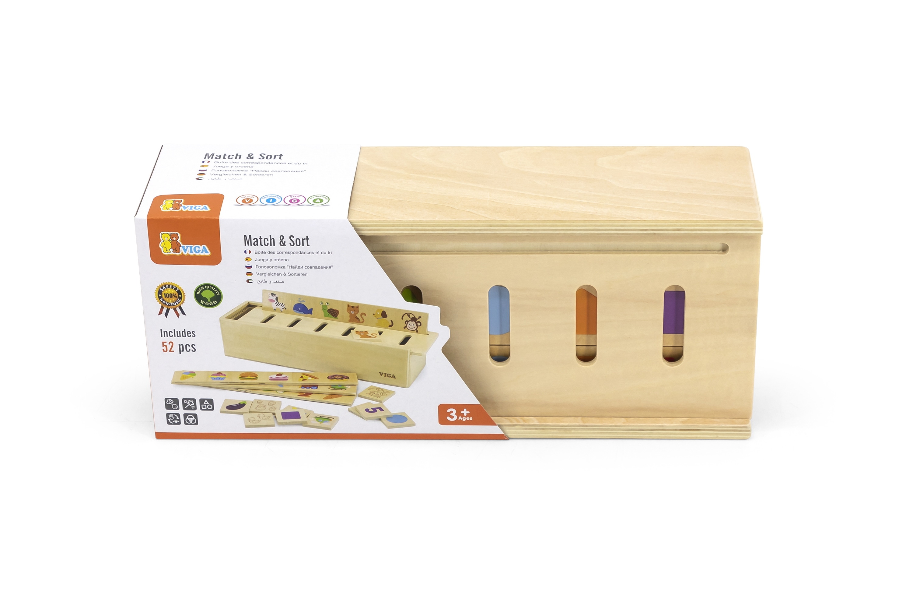 Drewniany edukacyjny sorter gra zwierzątka owoce warzywa montessori
