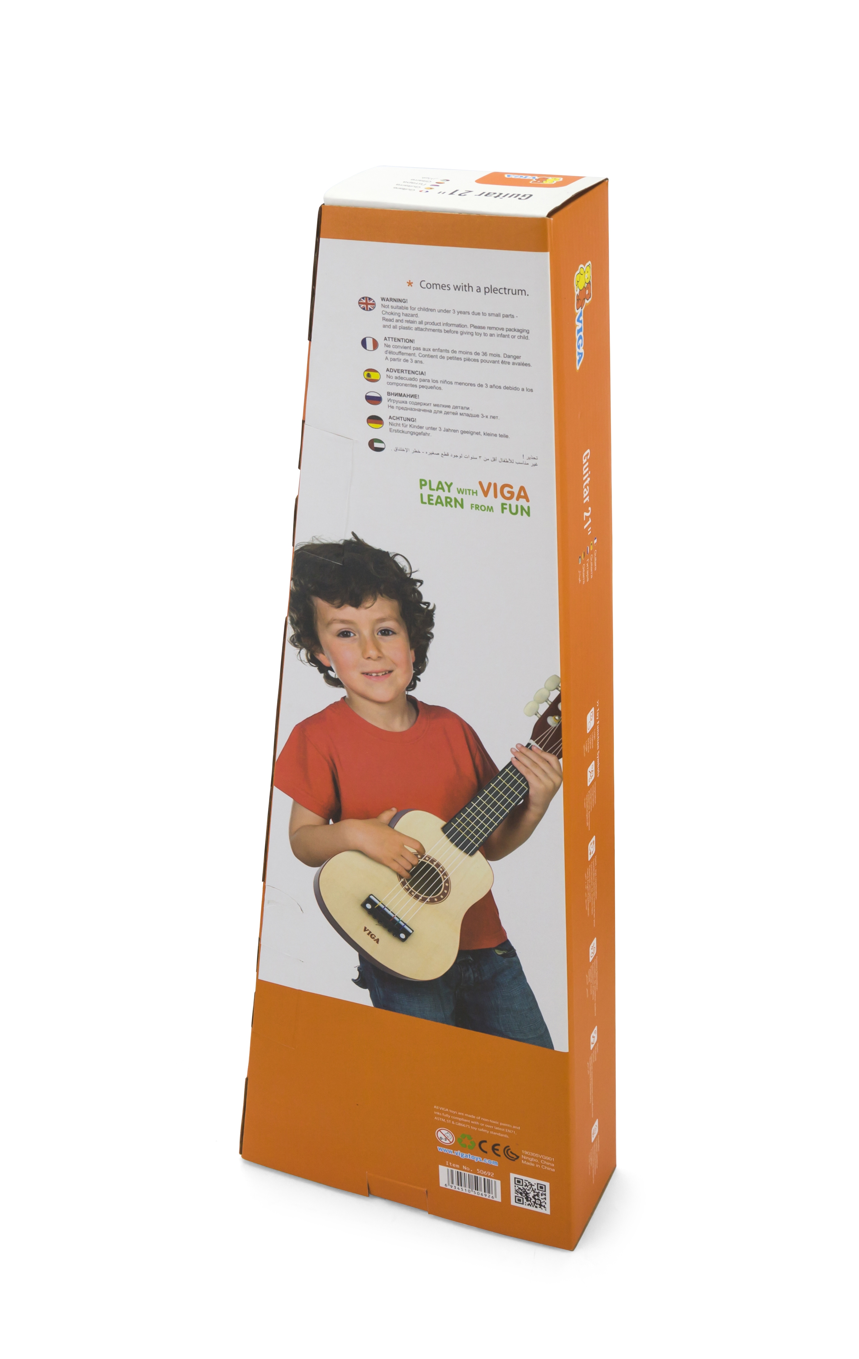 Drewniana gitara dla dzieci naturalna 21 cali 6 strun