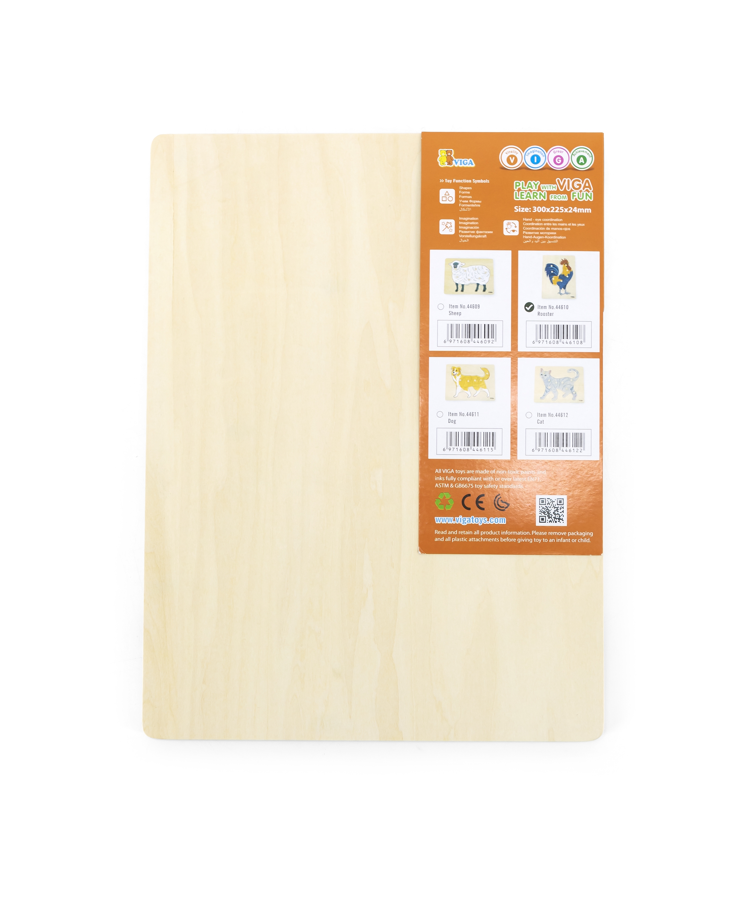 Drewniane puzzle montessori kogut z pinezkami