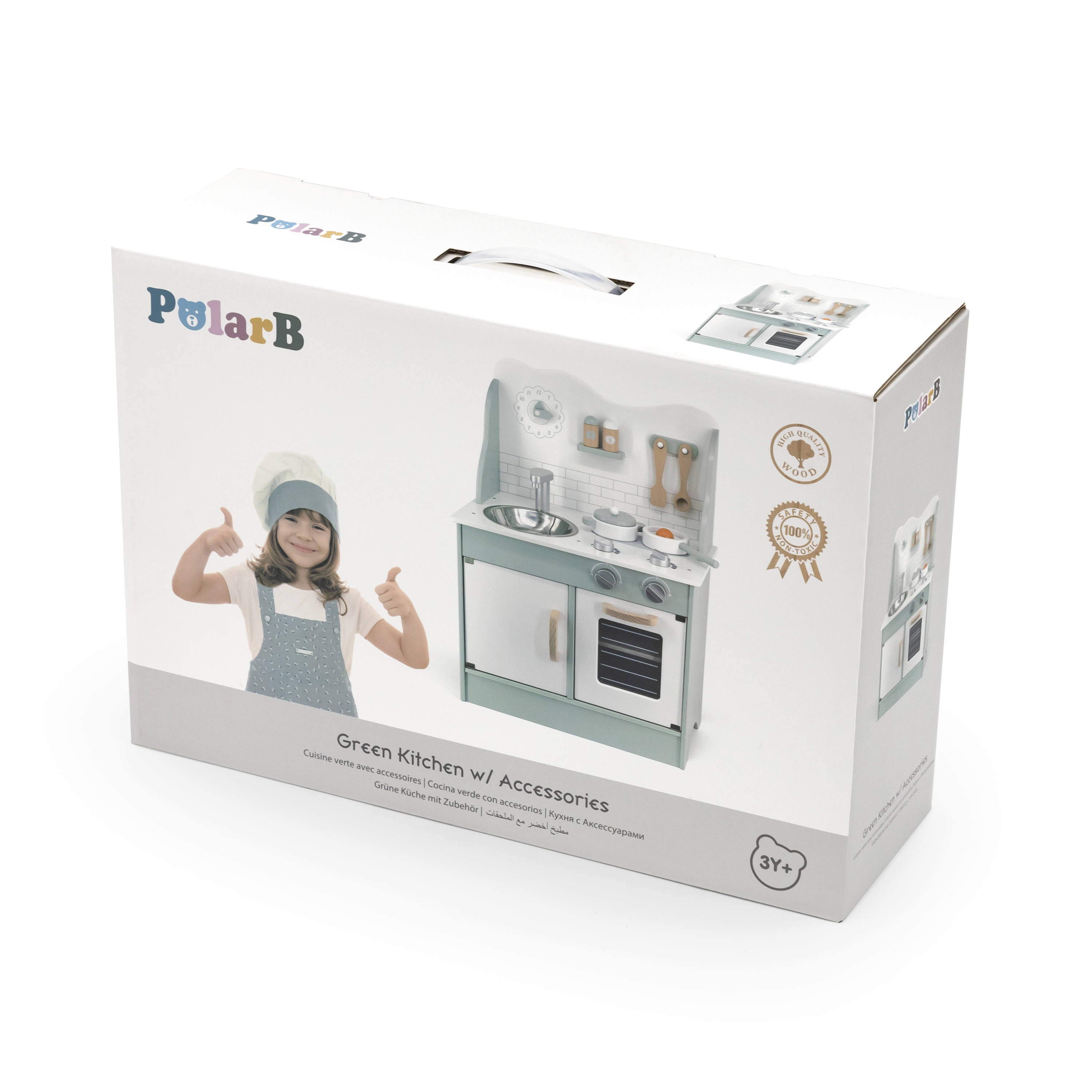 Polarb drewniana kuchnia z akcesoriami eco green