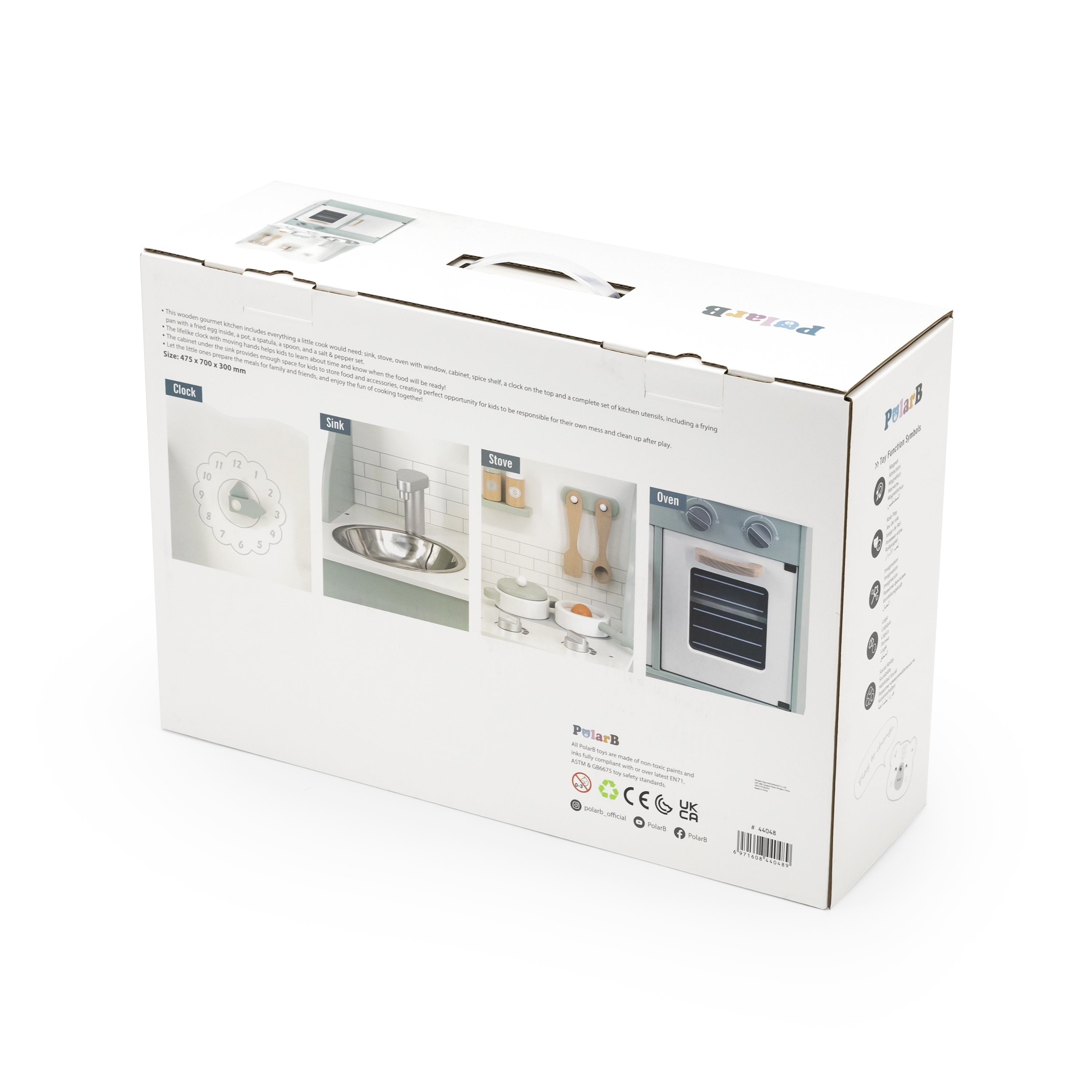 Polarb drewniana kuchnia z akcesoriami eco green