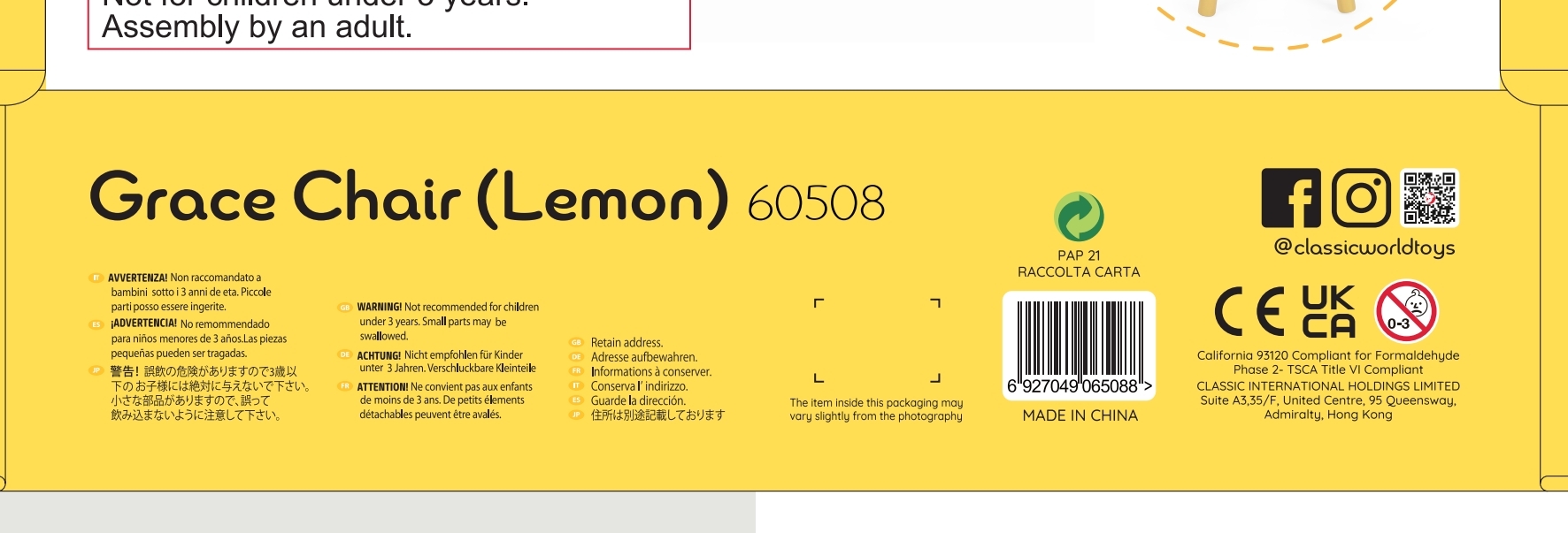 Pastelowe krzesełko grace dla dzieci 3+ (lemon)
