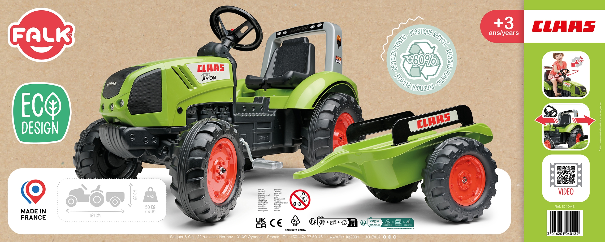 Traktor na pedały claas duży z przyczepką od 3 lat