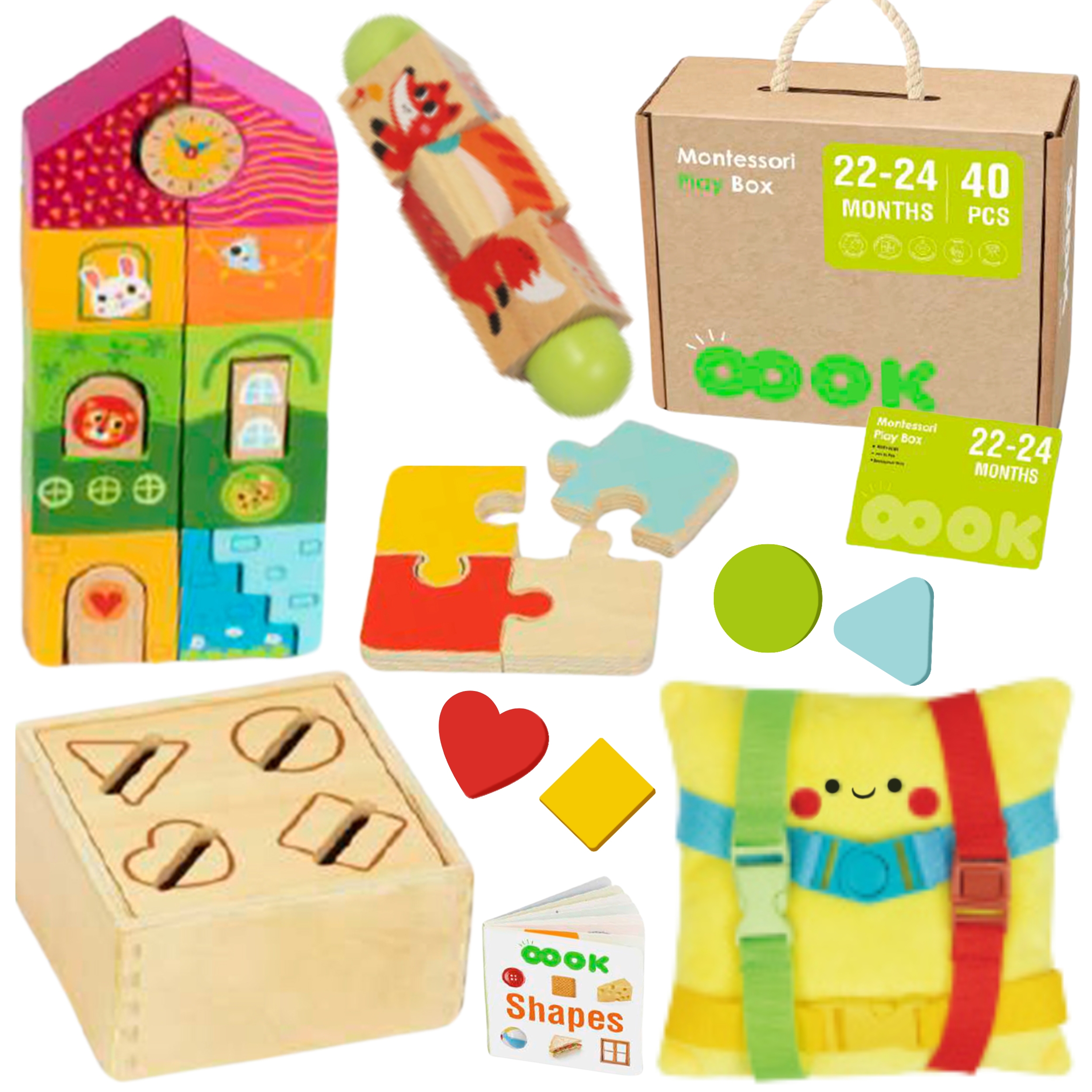 Tooky toy box pudełko xxl montessori edukacyjne 7w1 sensoryczne 22-24 mies